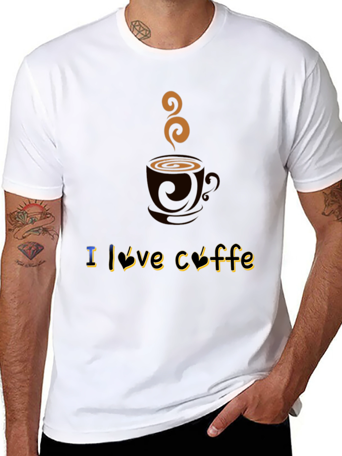 Black I Love Coffee Graphic T-Shirt - Soft Cotton Blend view 8