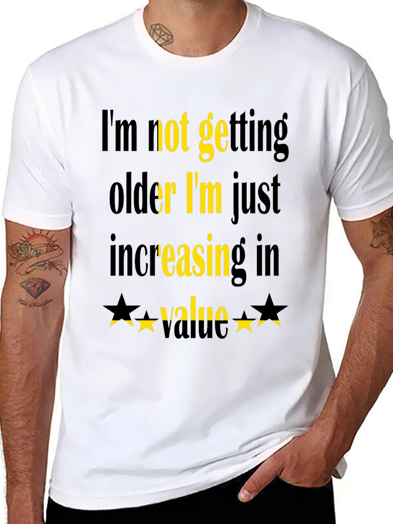 Black Funny Increasing Value Graphic Tee view 8