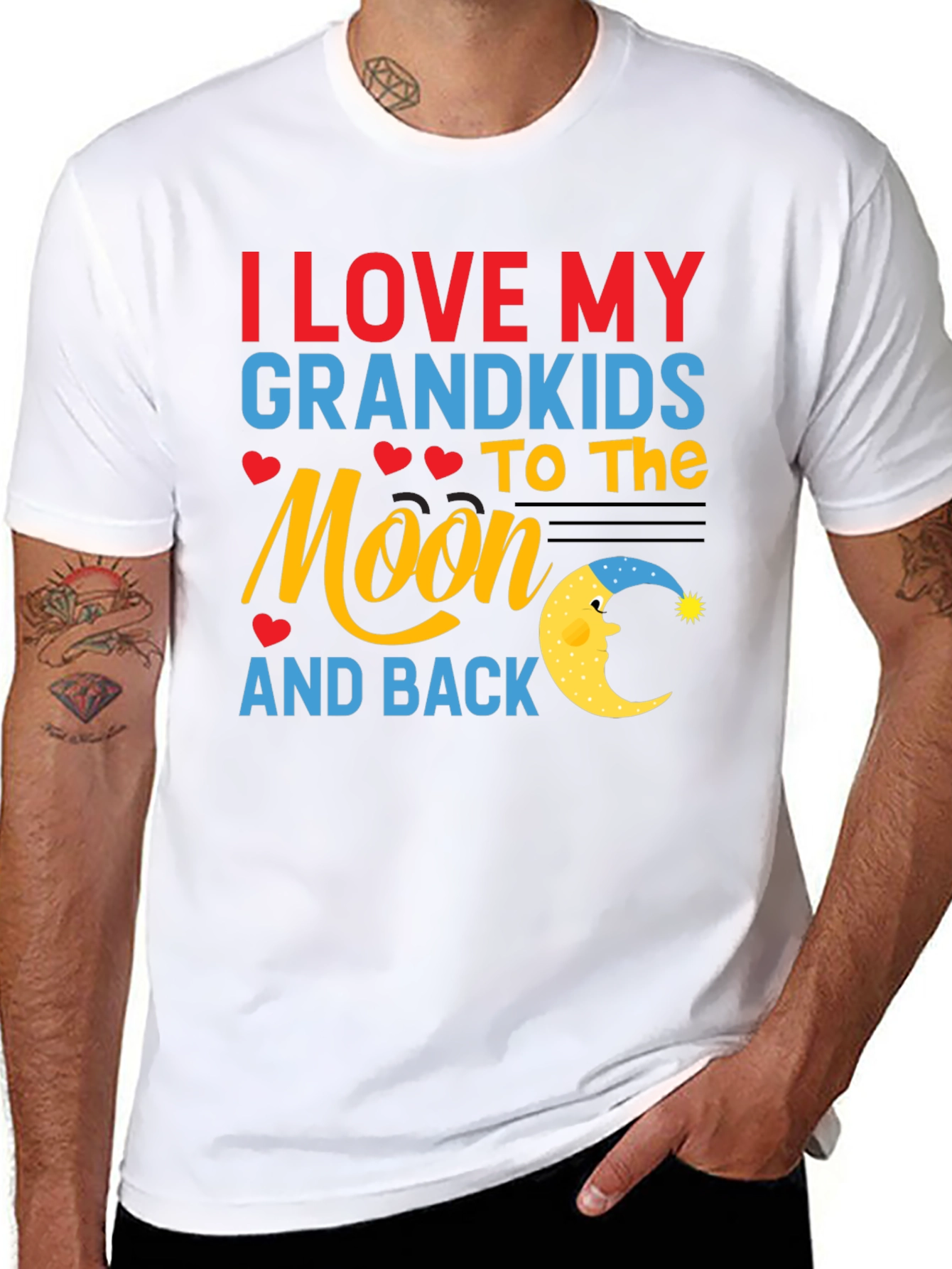 Black I Love My Grandkids to the Moon and Back T-Shirt view 8