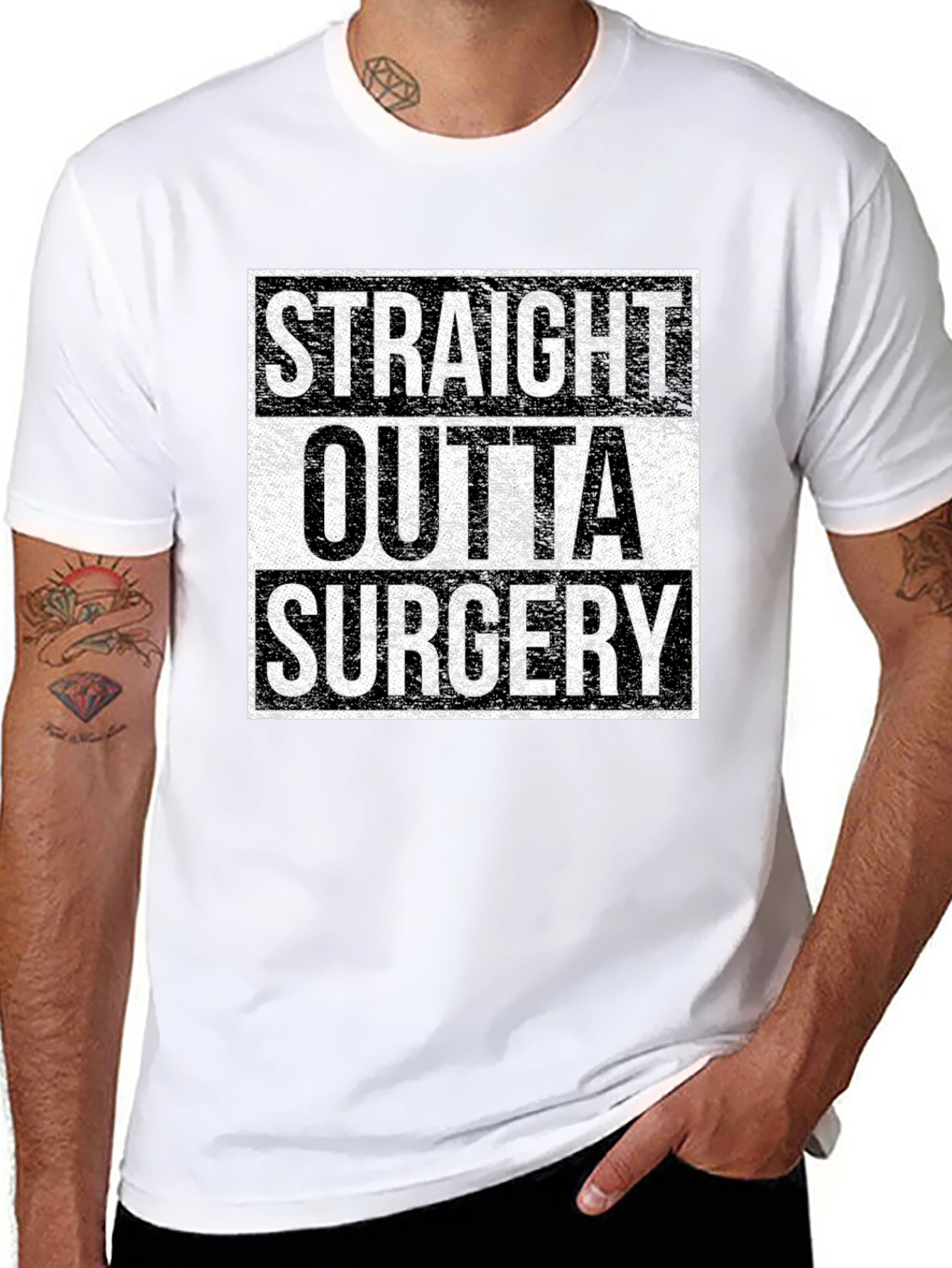 Black Straight Outta Surgery Graphic Tee view 8