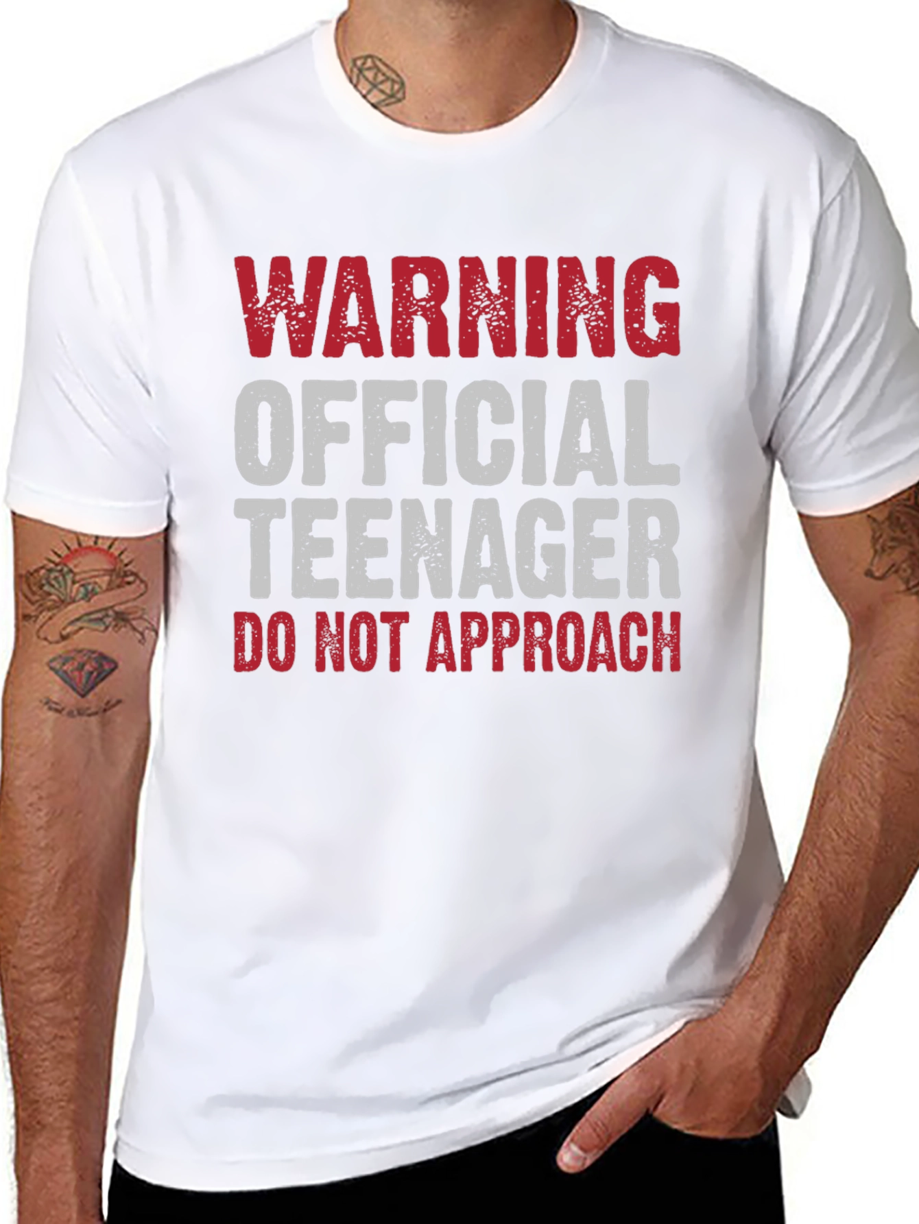 Black Warning Official Teenager - Novelty Graphic Tee view 8