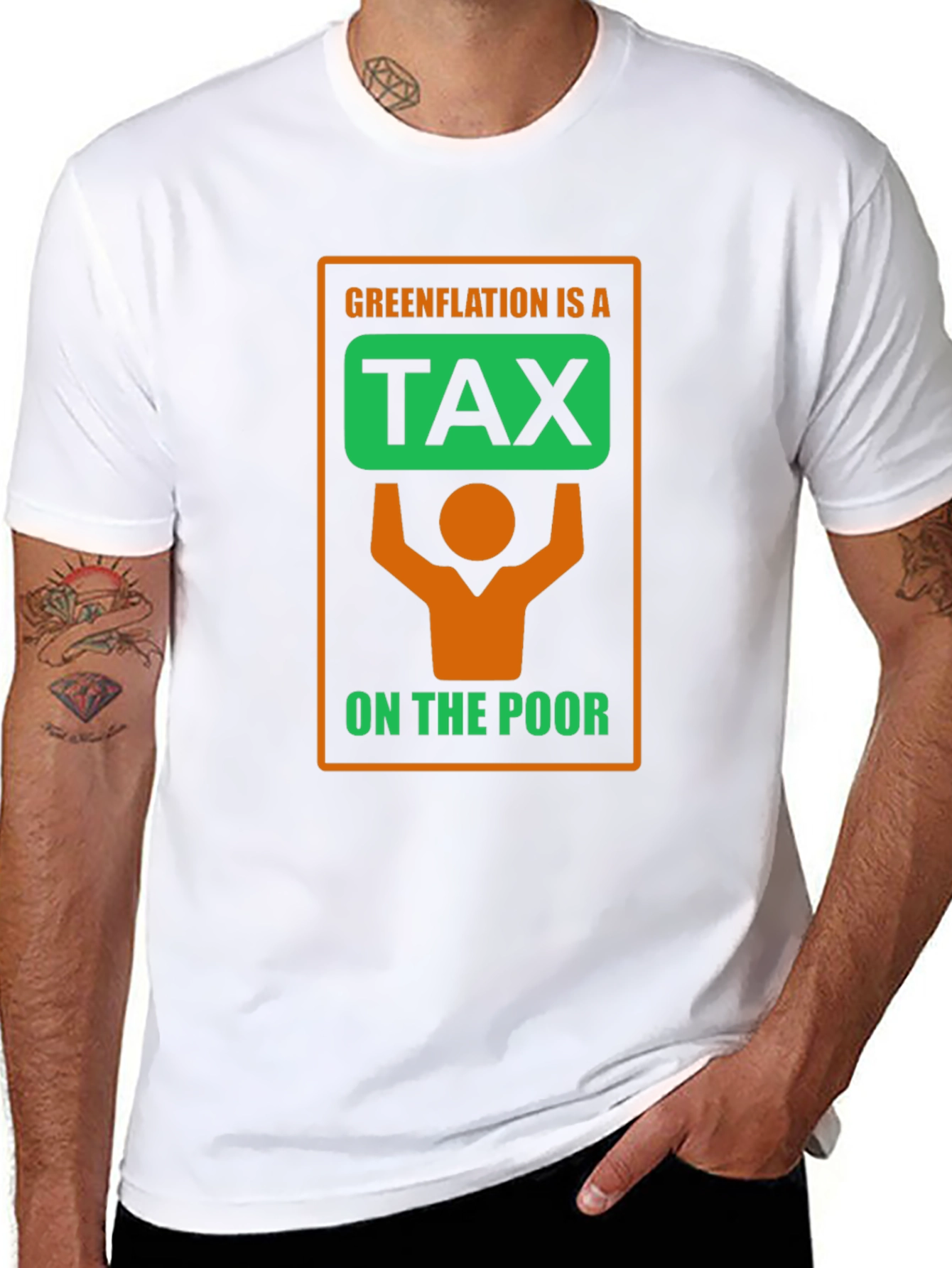 Black Greenflation Tax Awareness Black T-Shirt view 8
