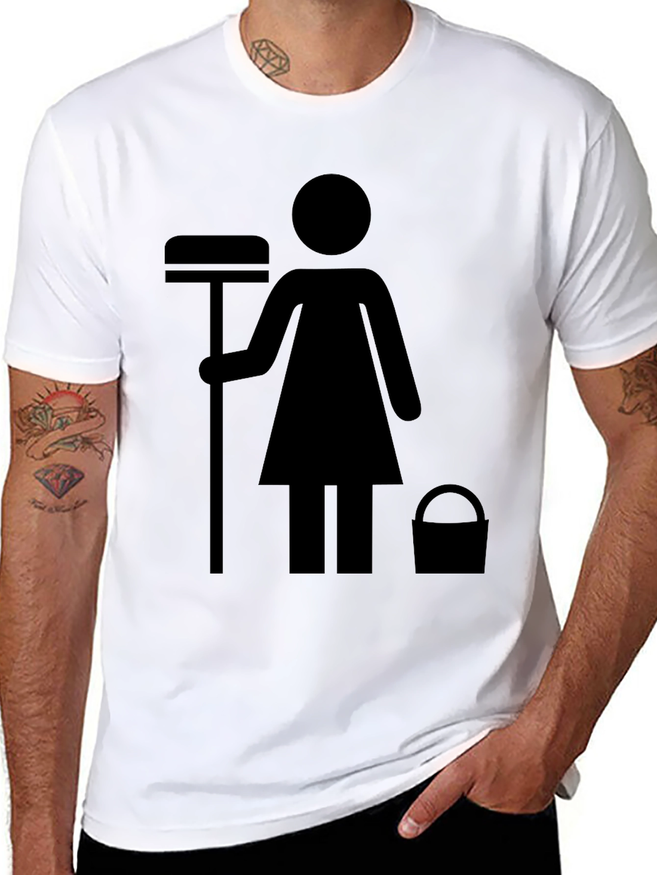 Black Maid Service T-Shirt - Funny House Cleaning Shirt view 8