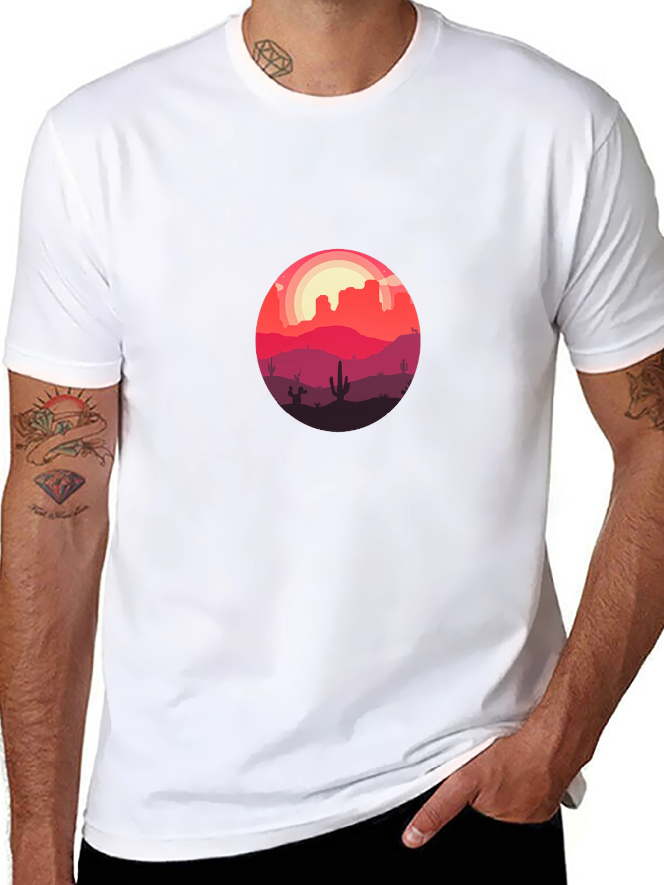 Black Desert Sunset Graphic Tee - Soft Cotton Blend view 8