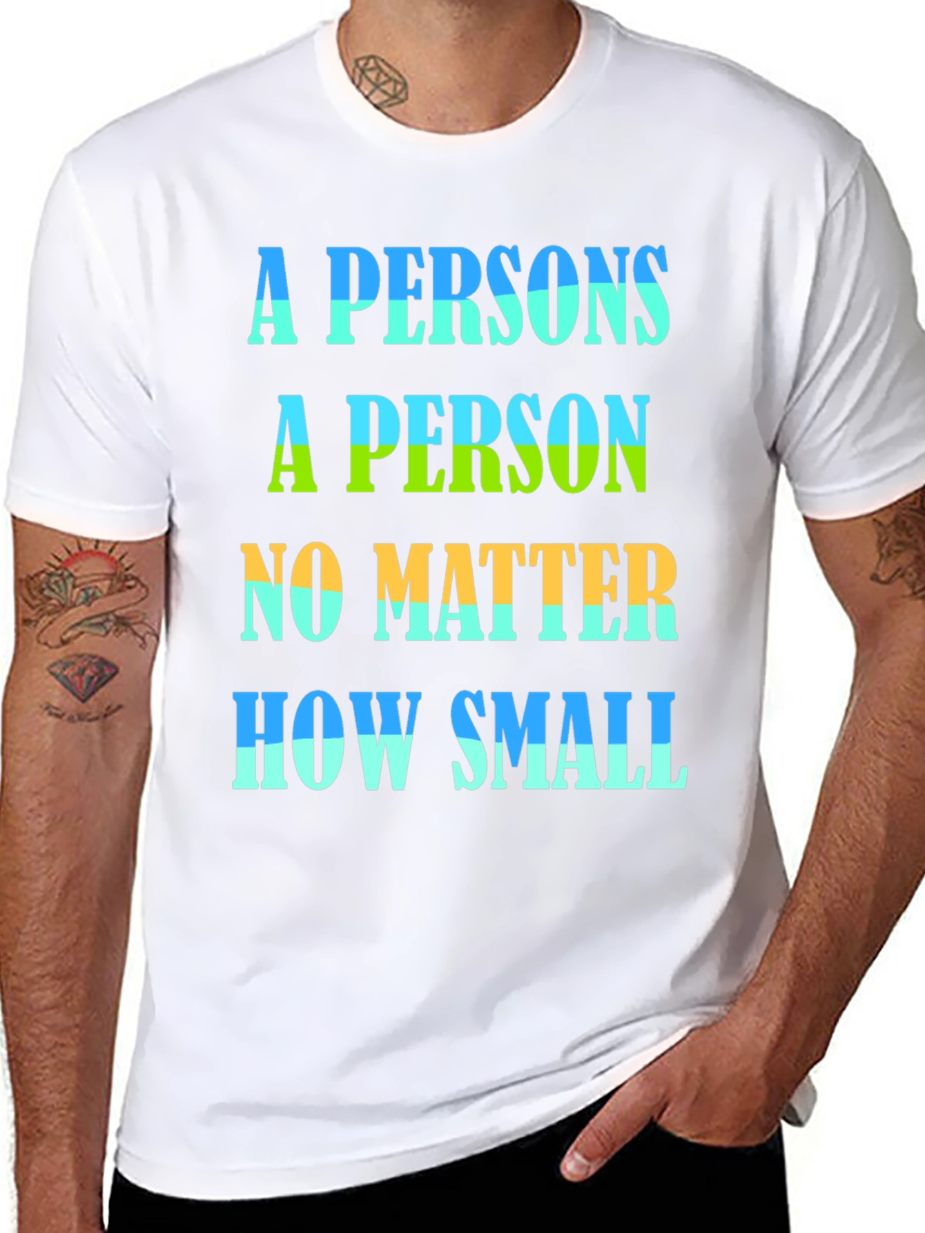 Black A Person Is A Person No Matter How Small T-Shirt view 8