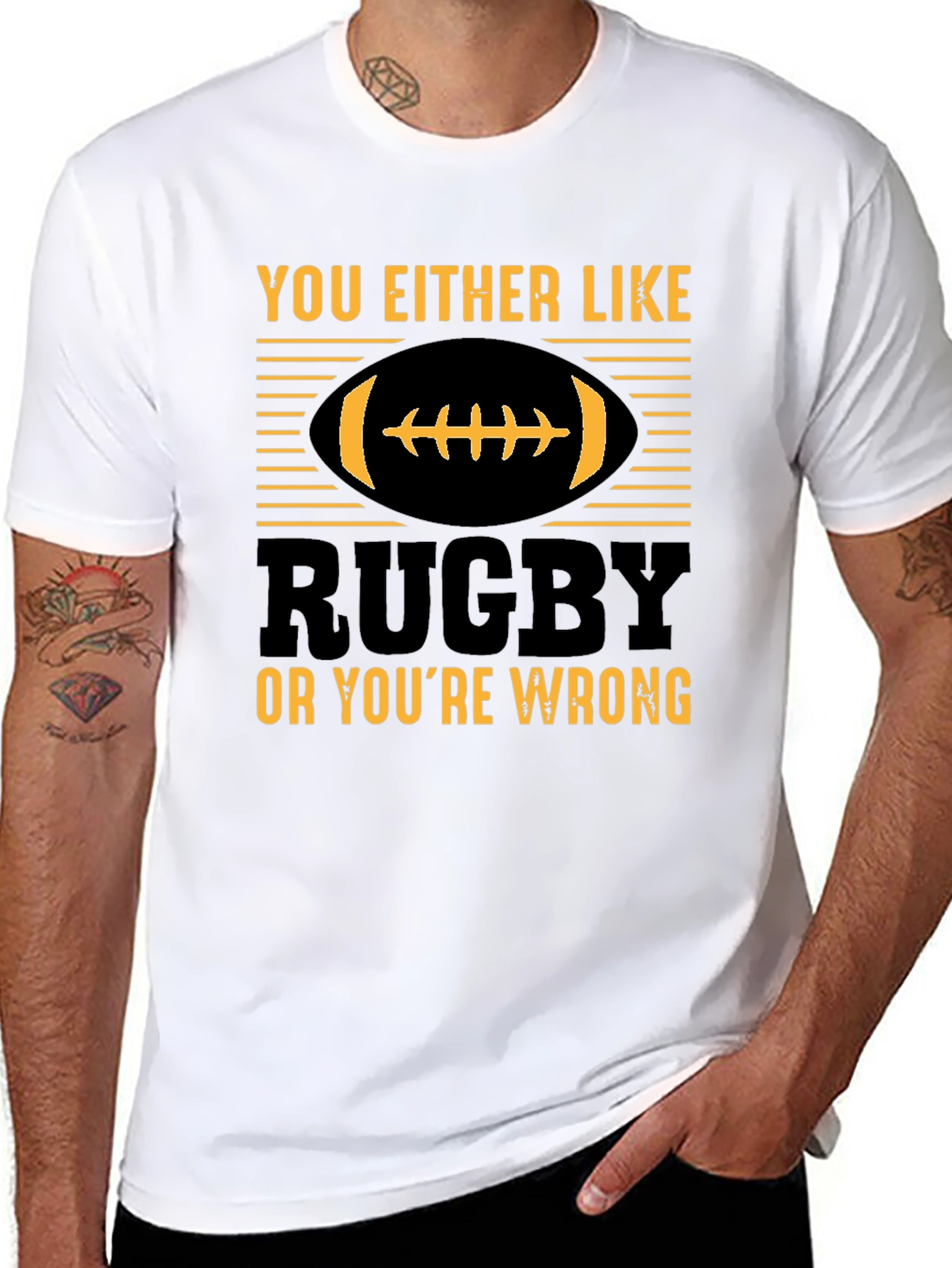 Black Rugby Fan T-Shirt - You Either Like Rugby or You're Wrong view 8