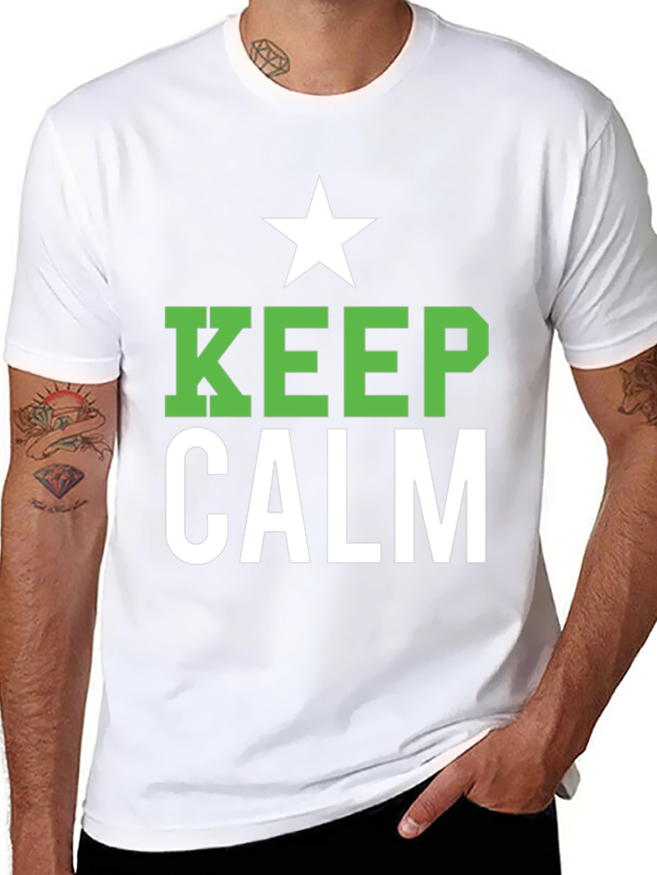 Black Keep Calm Graphic Tee - Casual Comfort view 8