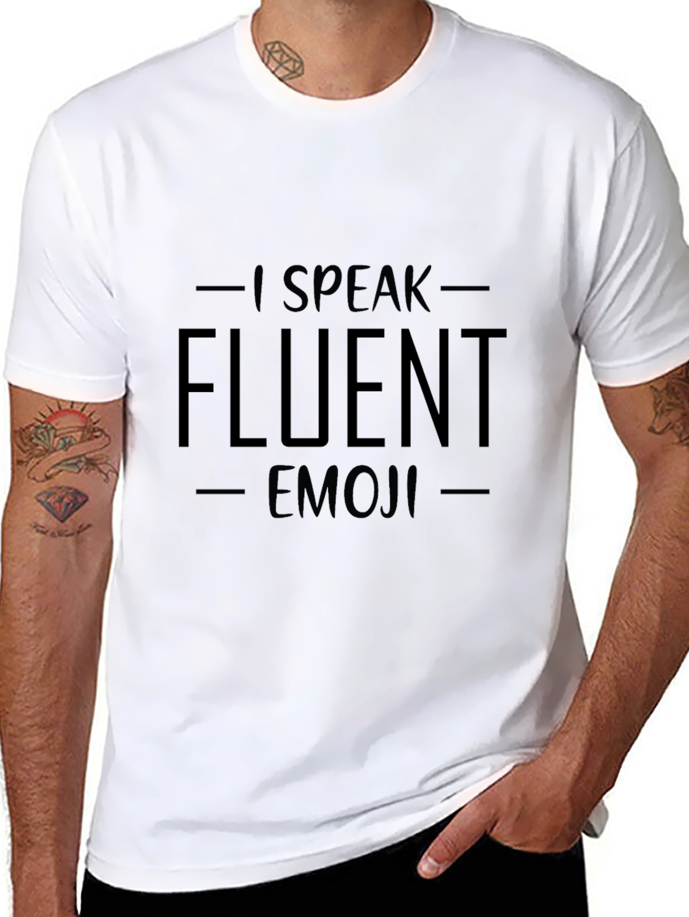 Black Fluent Emoji Graphic T-Shirt view 8