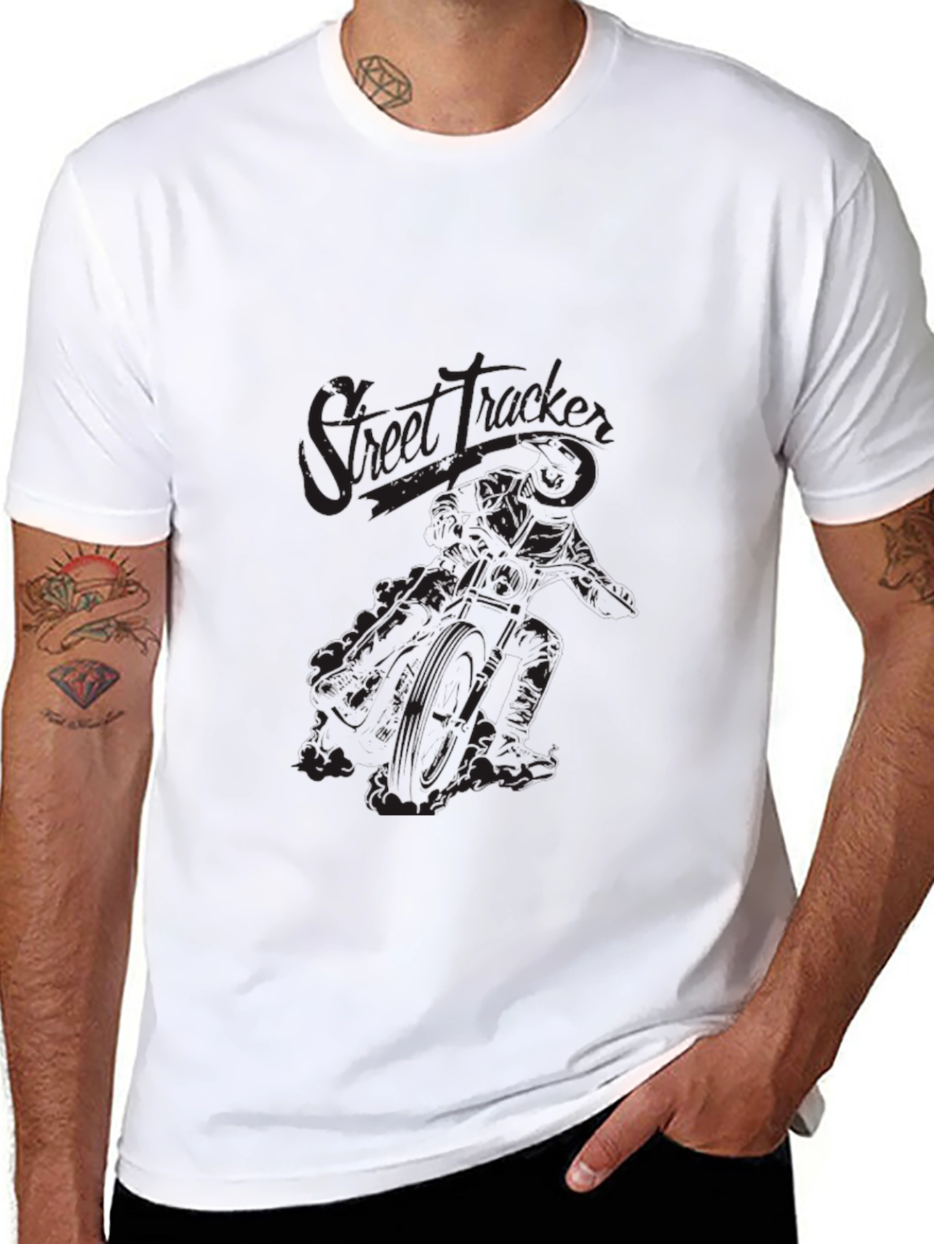 Black Street Tracker Graphic Tee - Men's Black T-Shirt view 8