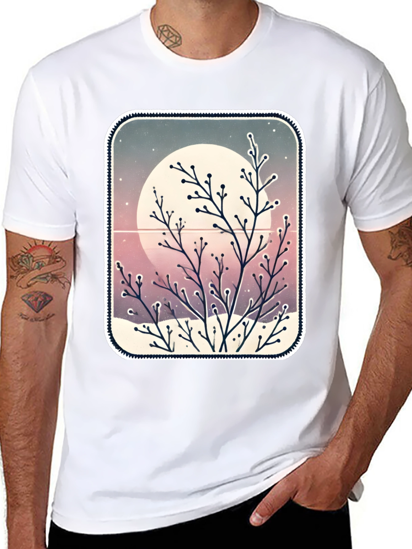 Black Winter Moon Graphic Tee view 8