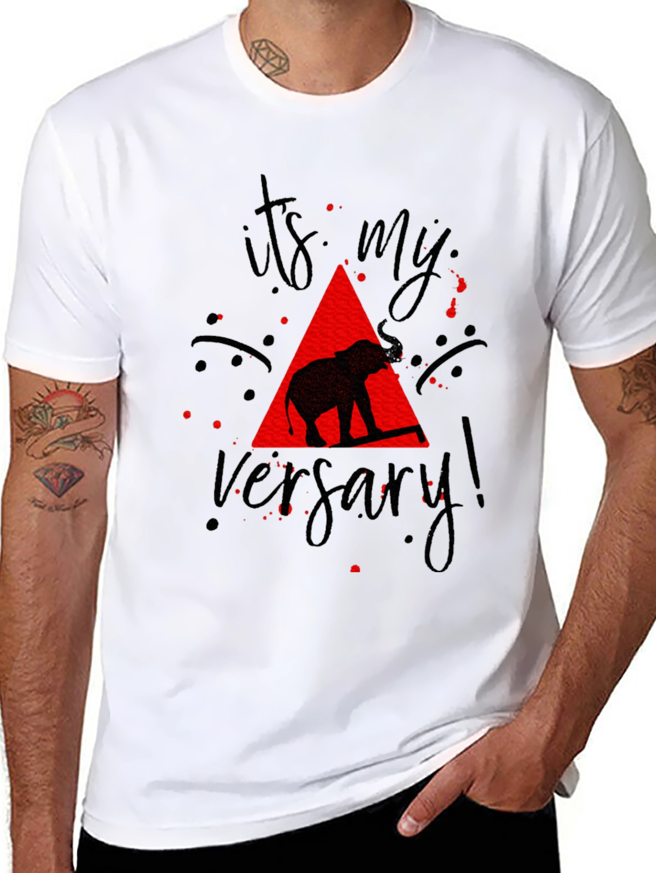 Black Anniversary Elephant T-Shirt - Black view 8