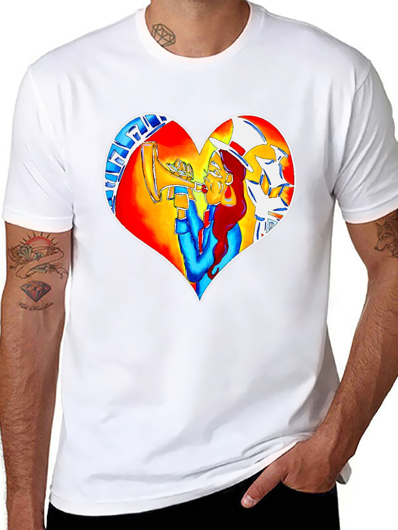 Black Heart Graphic Black Crew Neck Tee view 8