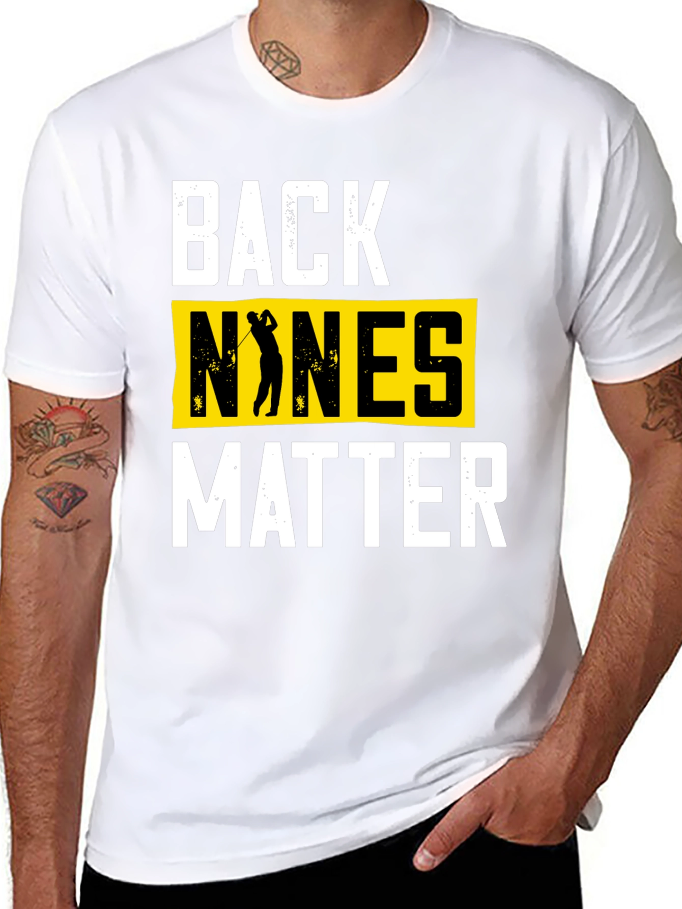 Black Back Nines Matter Golf T-Shirt view 8
