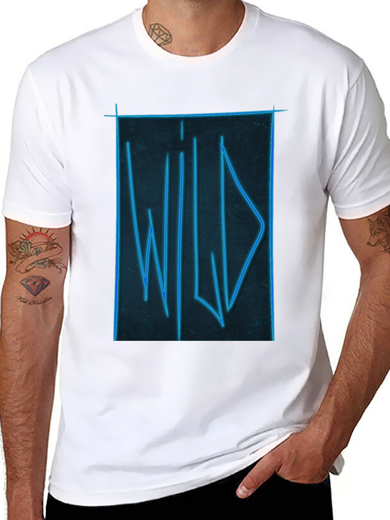 Black Wild Neon Graphic Tee - Soft Cotton view 8