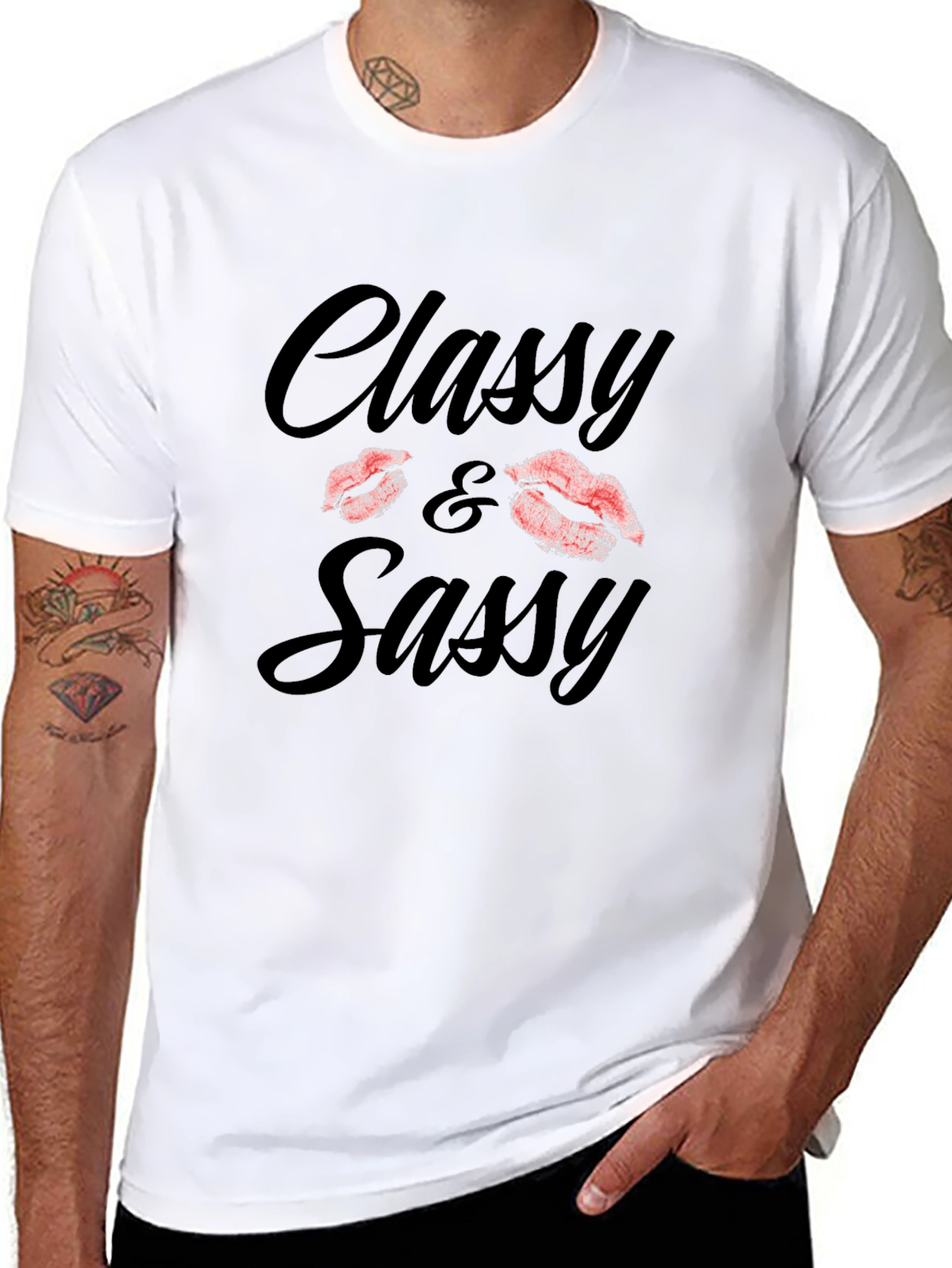 Black Classy & Sassy Black Graphic Tee Shirt view 8