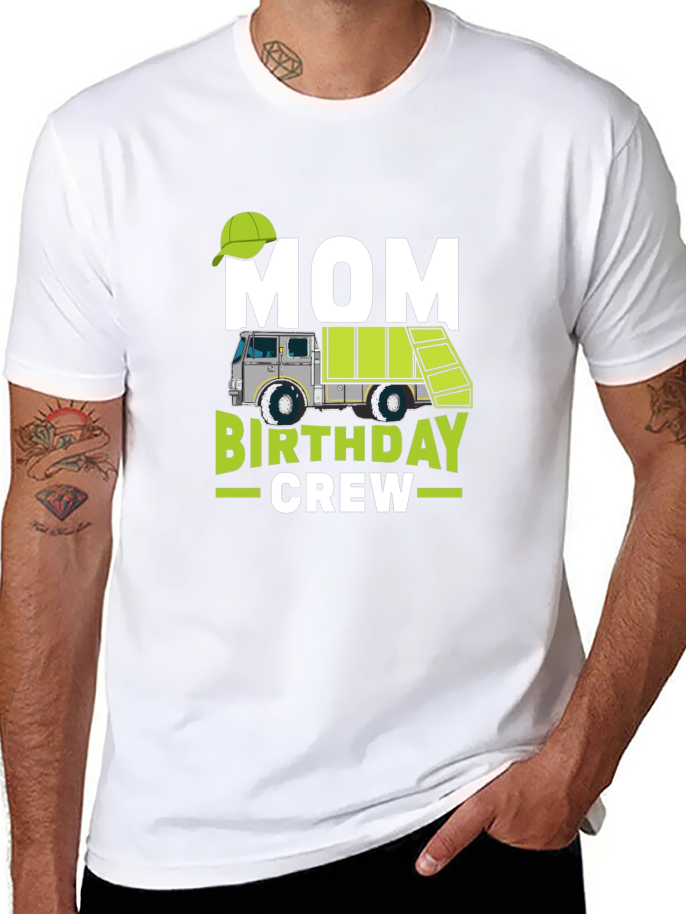 Black Mom Birthday Crew Garbage Truck T-Shirt view 8