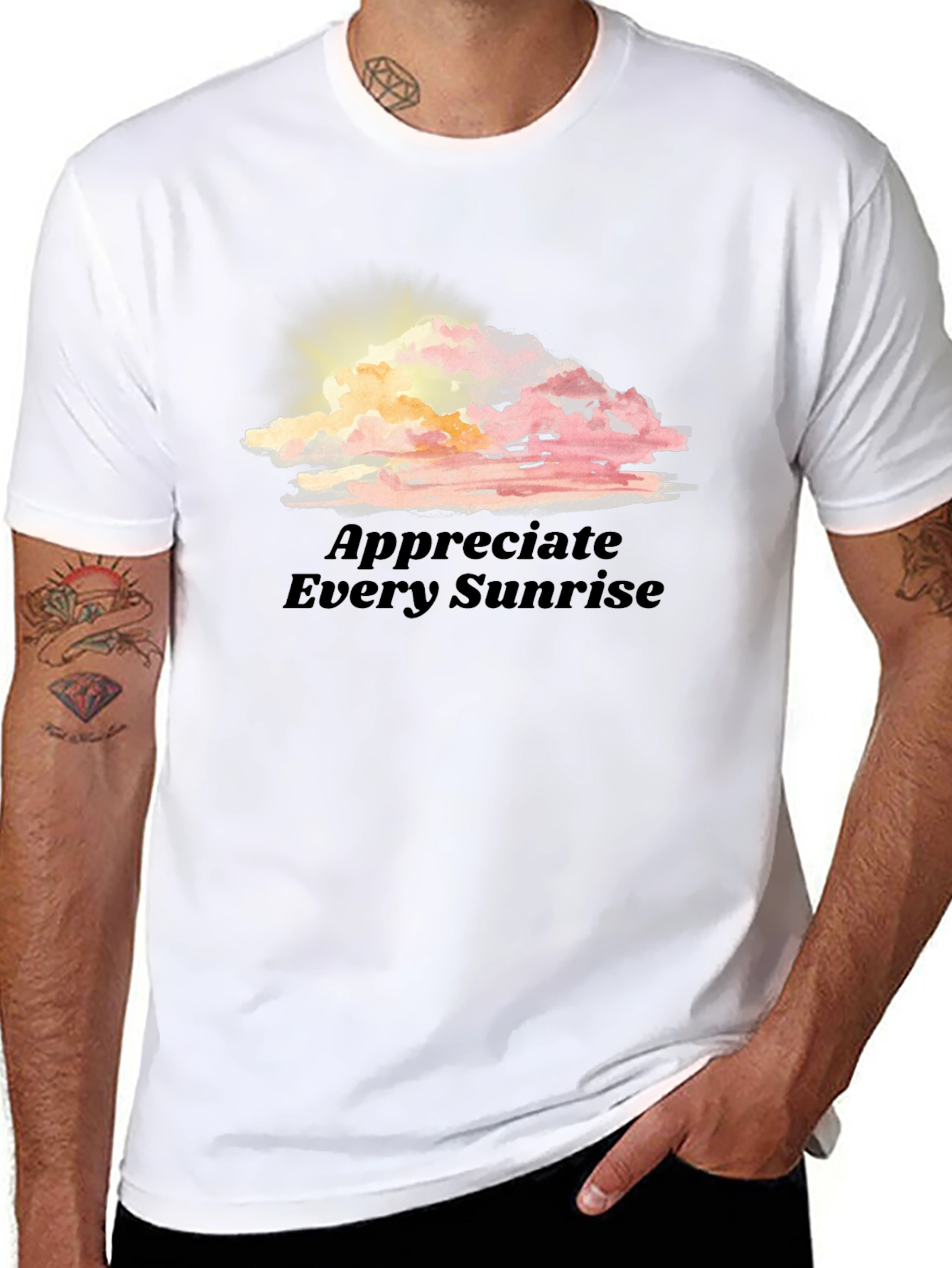 Black Sunrise Cloud Graphic Tee - Appreciate Every Sunrise view 8