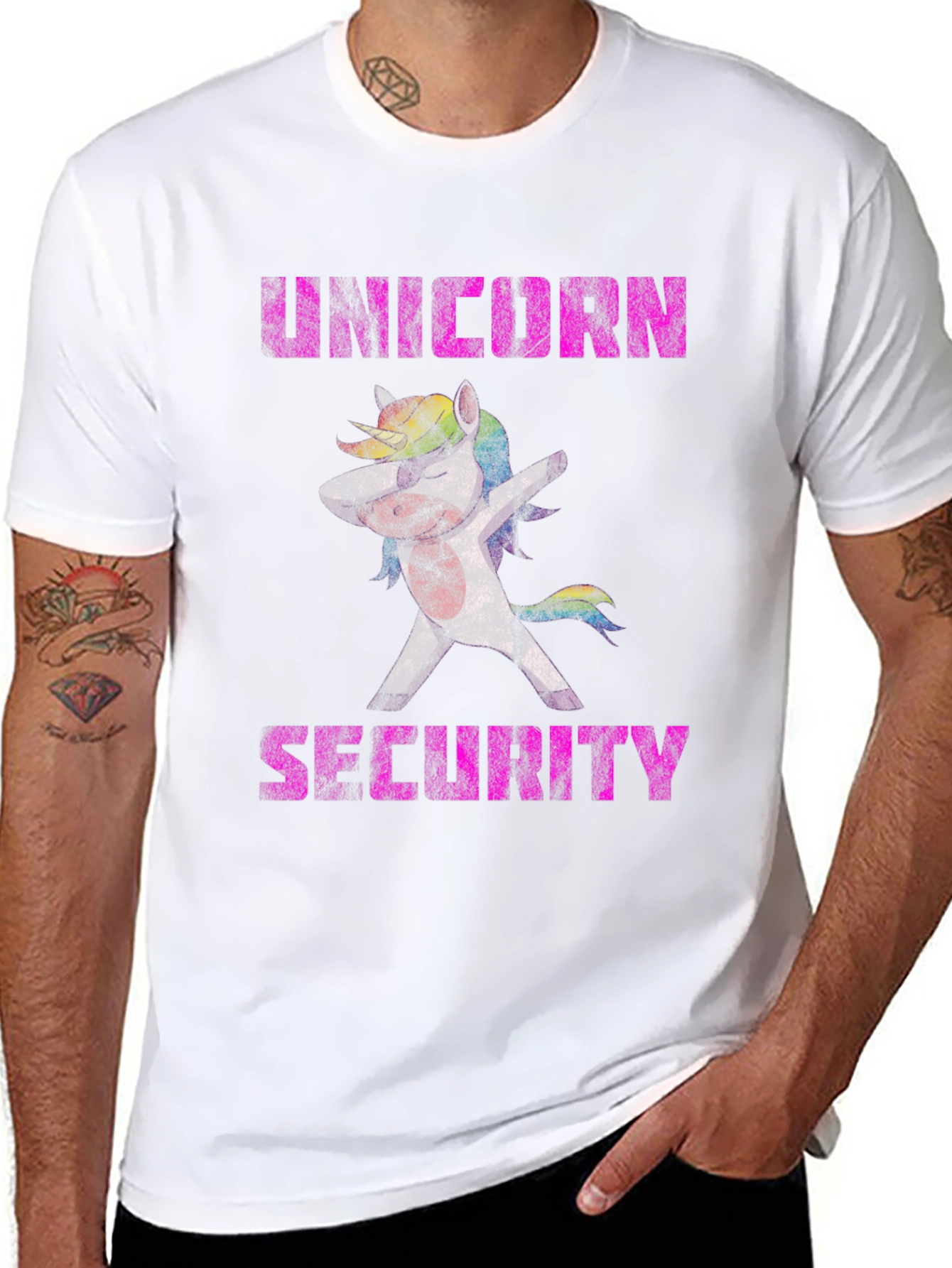 Black Unicorn Security Graphic T-Shirt - Black view 8
