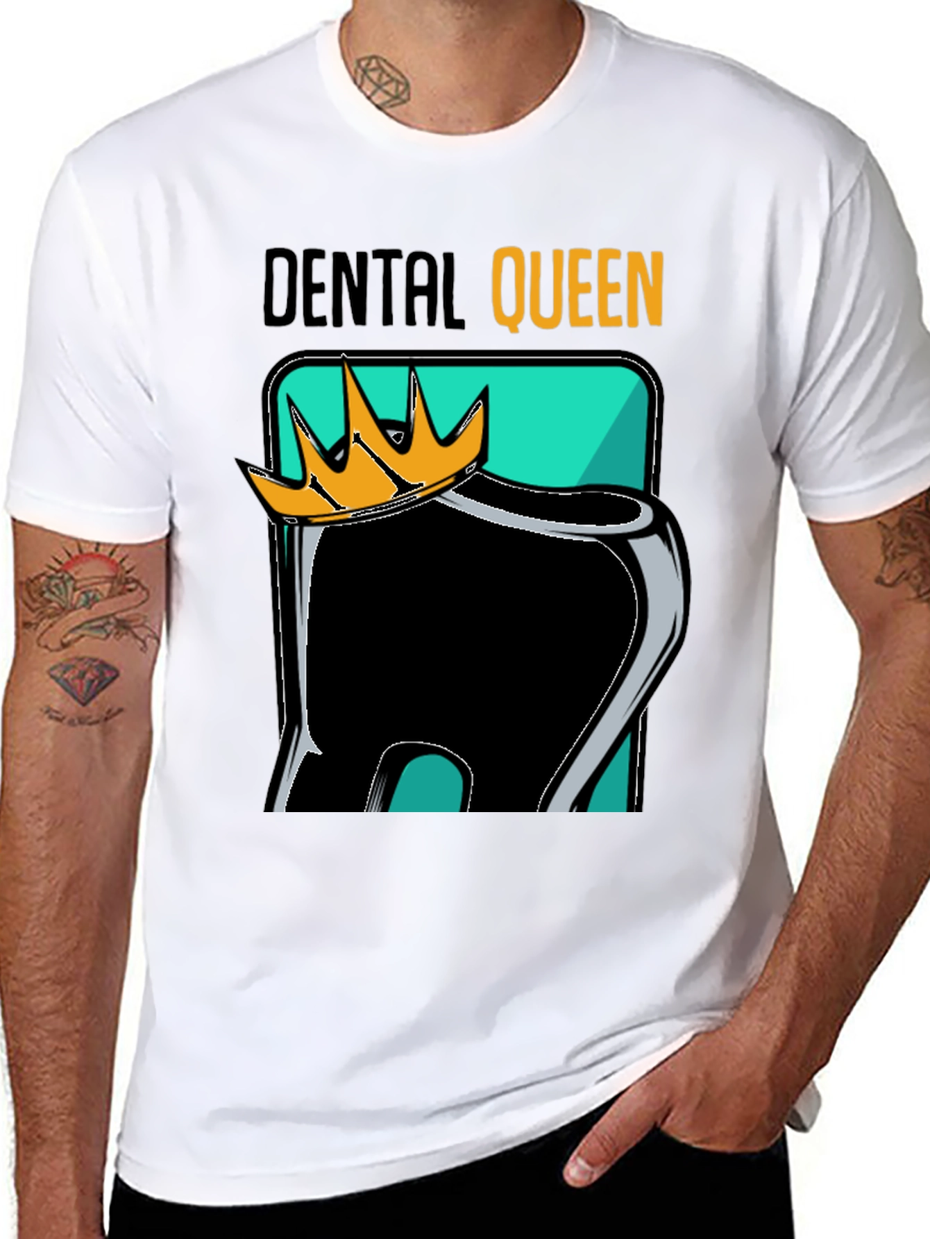 Black Dental Queen Black Graphic Tee view 8