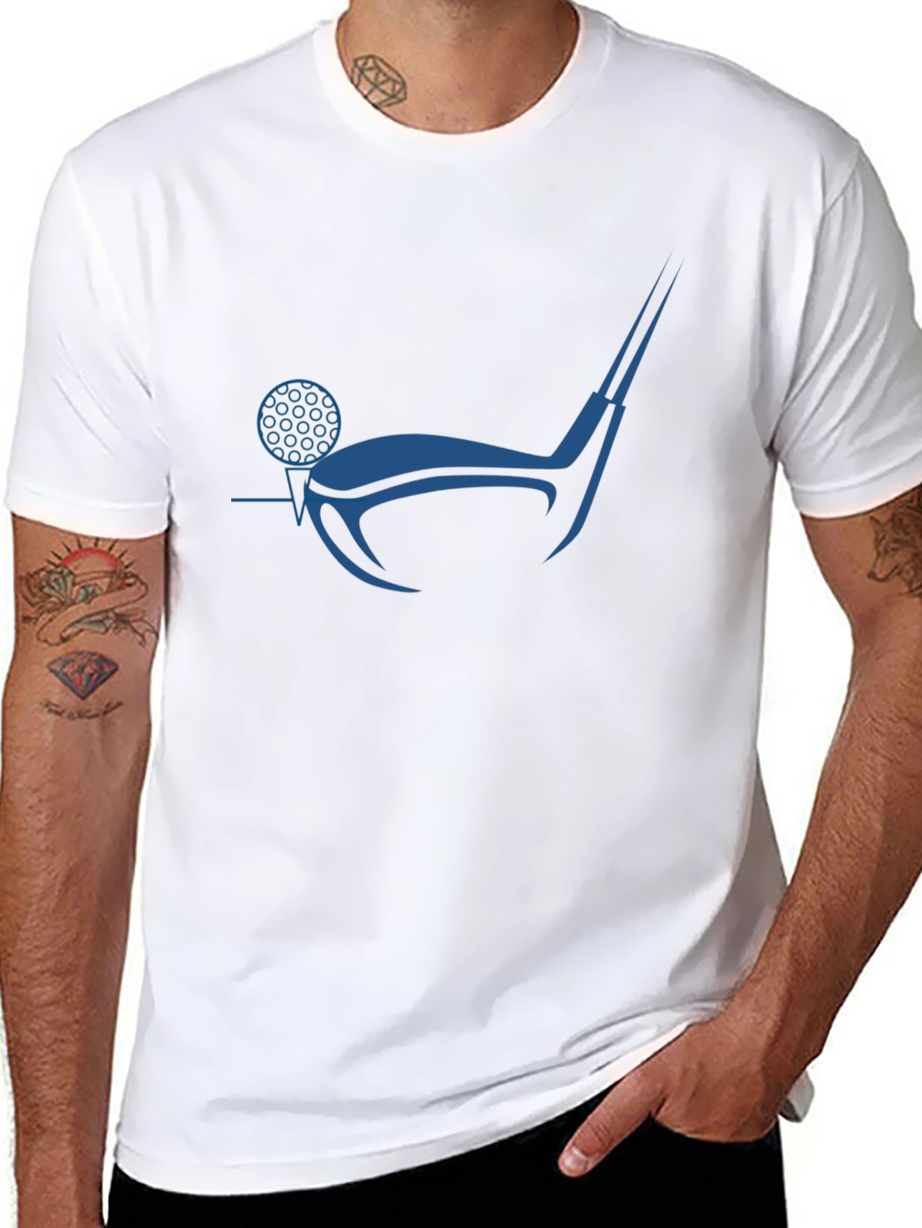 Black Golf Club & Ball Graphic Tee - Cool Sporty Design view 8