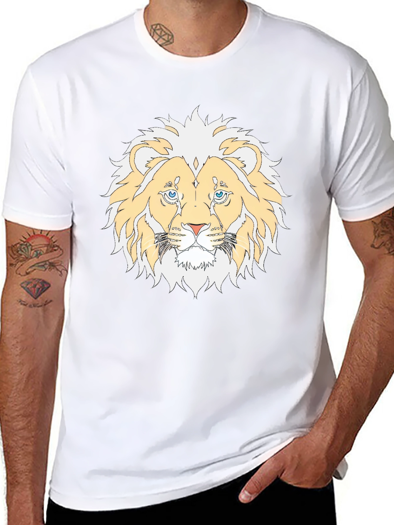 Black Lion Graphic Black T-Shirt view 8
