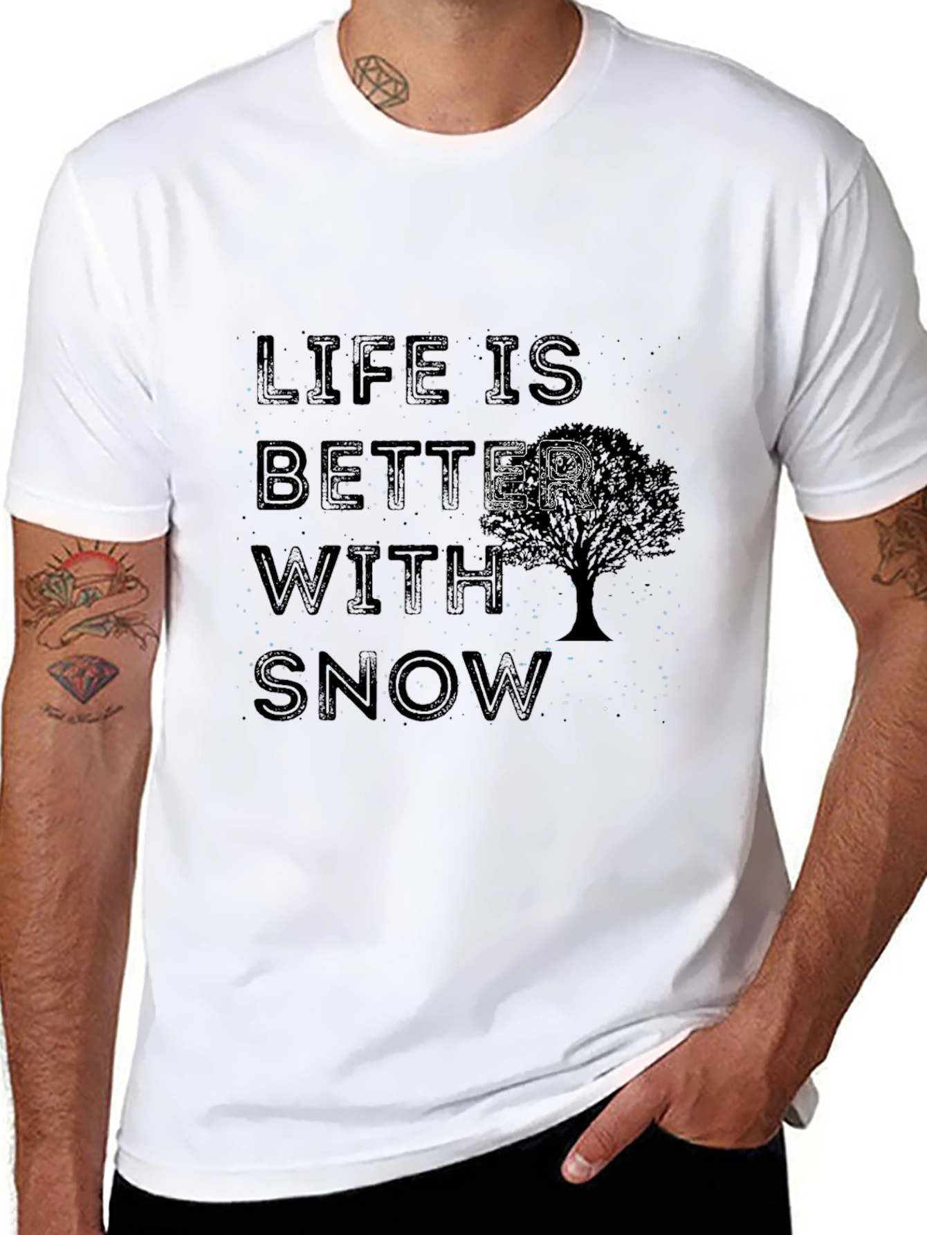 Black Life is Better With Snow T-Shirt view 8