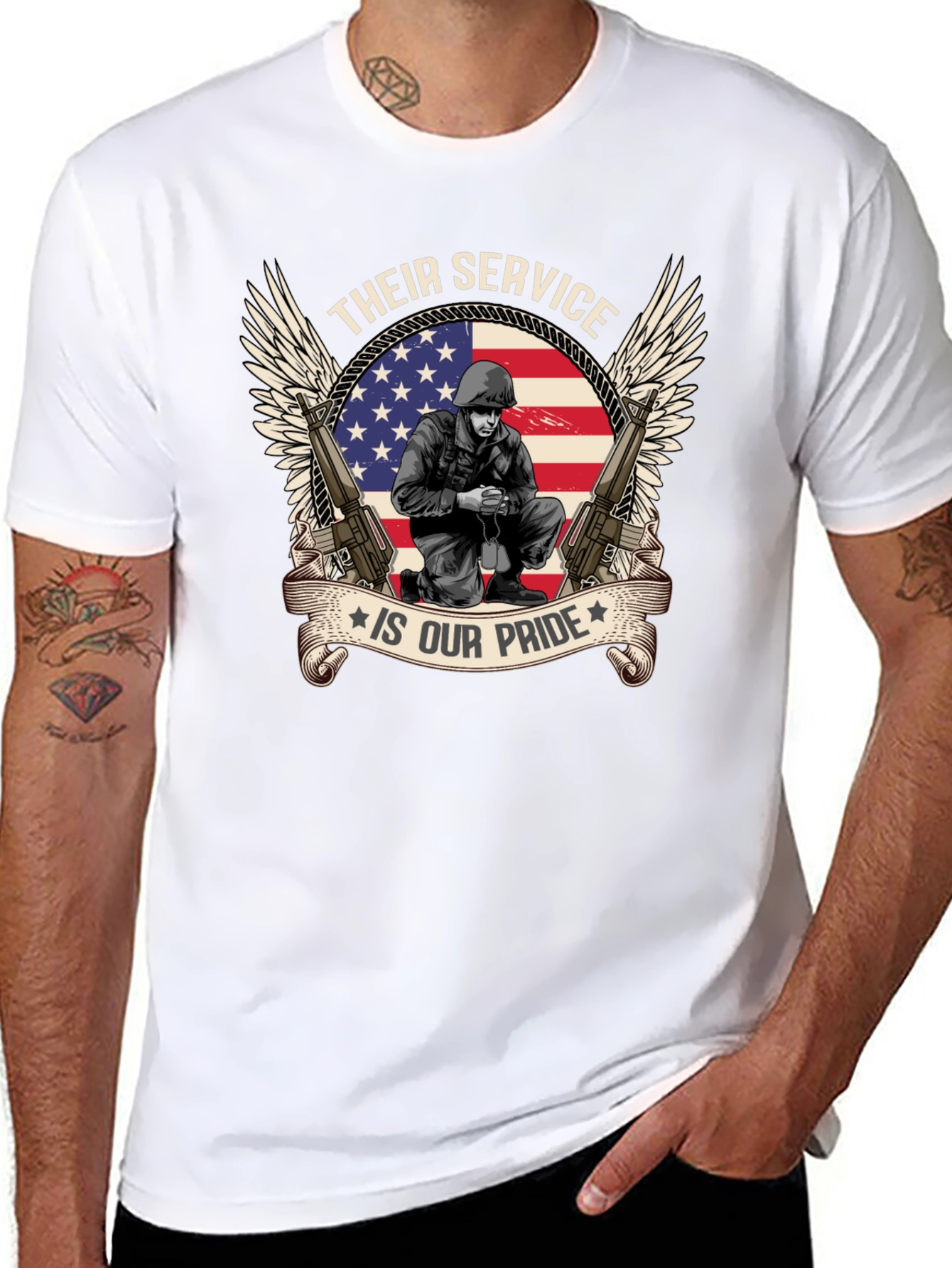 Patriotic T-Shirt - Their Service Is Our Pride - 8