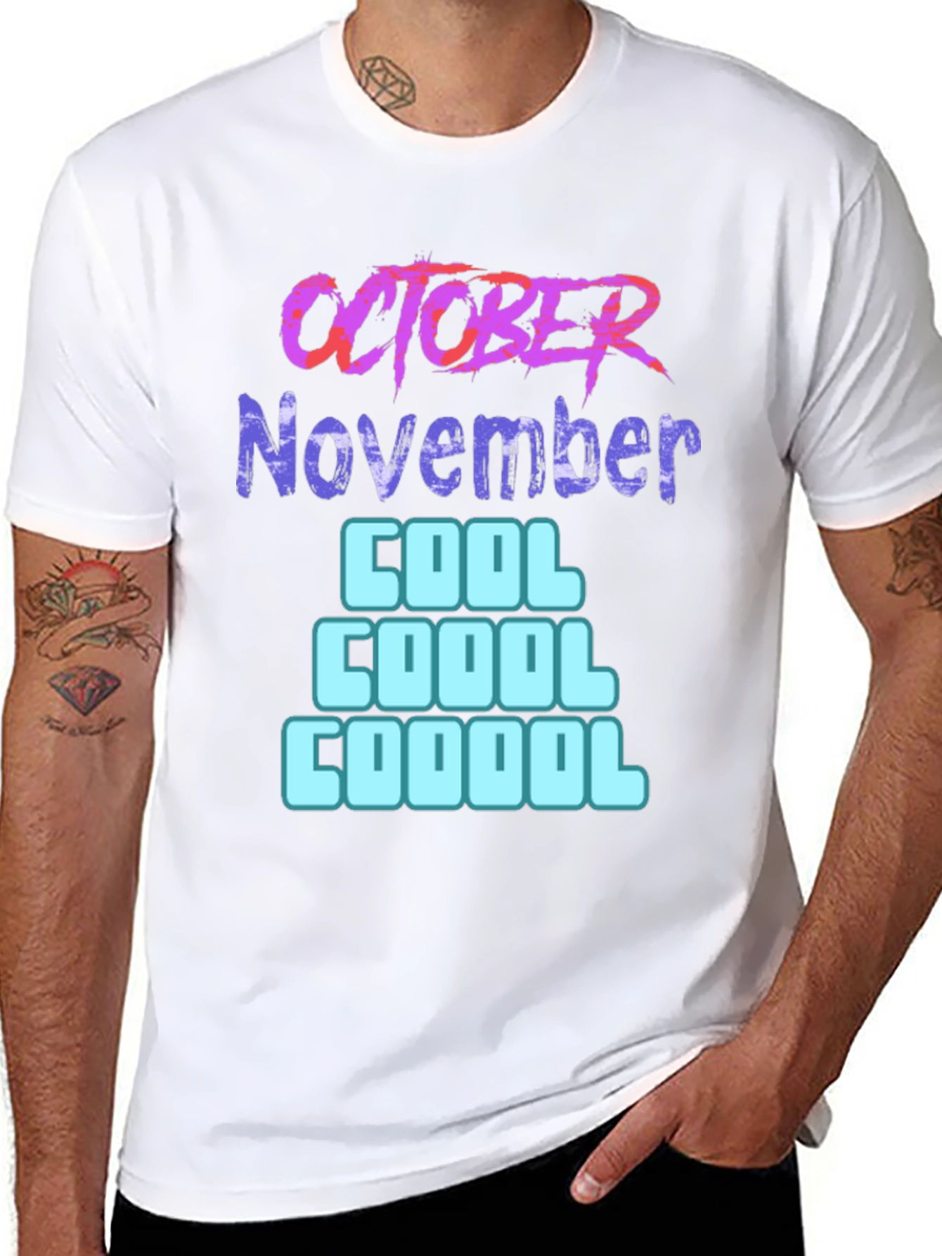 Black October November Cool Graphic T-Shirt view 8