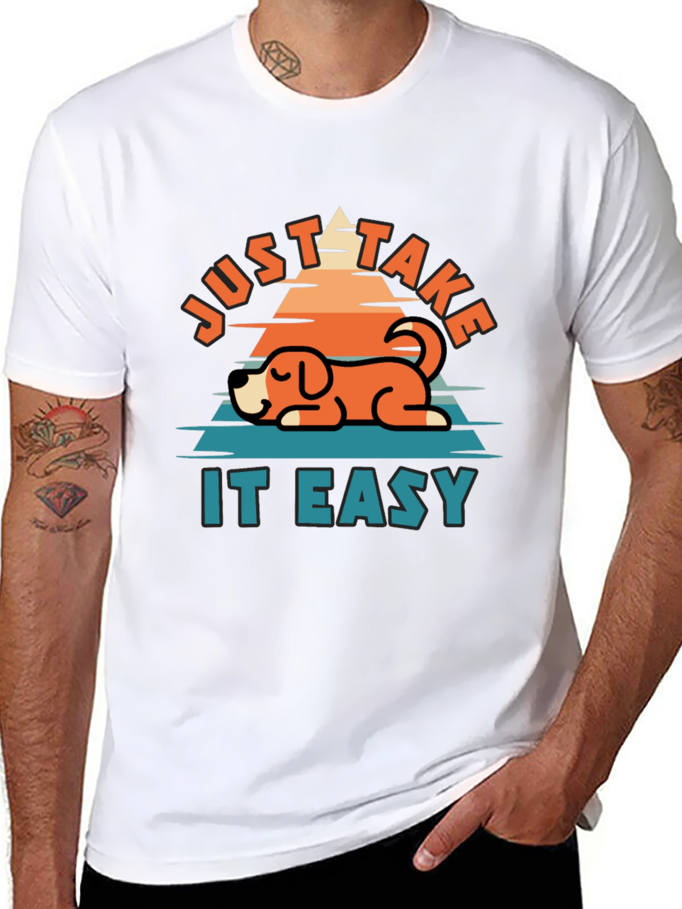 Black Just Take It Easy Dog Graphic Tee - Comfort & Style view 8