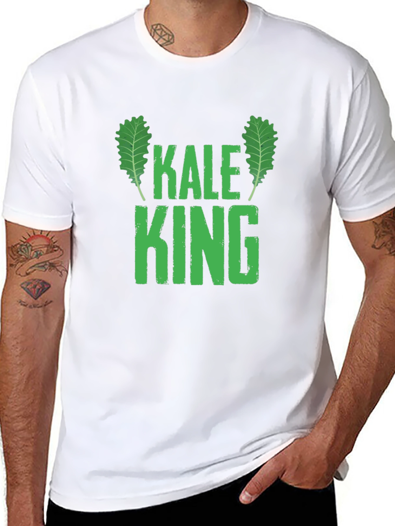 Black Kale King Black T-Shirt - Healthy Eater Tee view 8