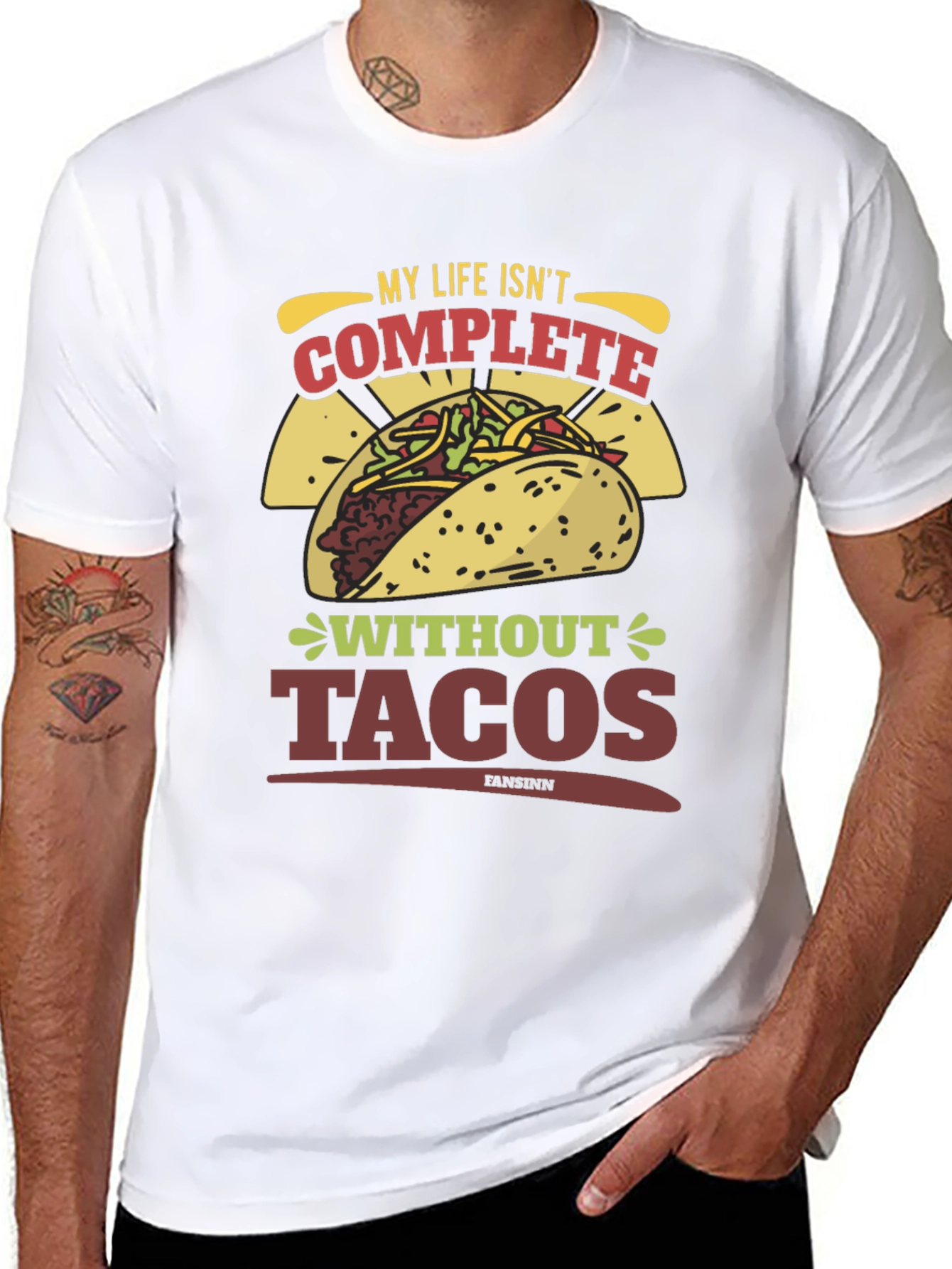 Black Taco Lover T-Shirt - My Life Isn't Complete Without Tacos view 8