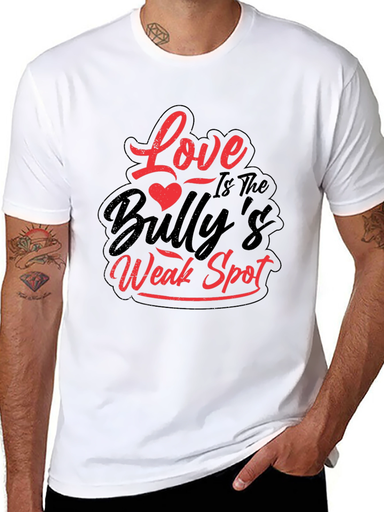 Black Love is The Bully's Weak Spot Black T-Shirt view 8