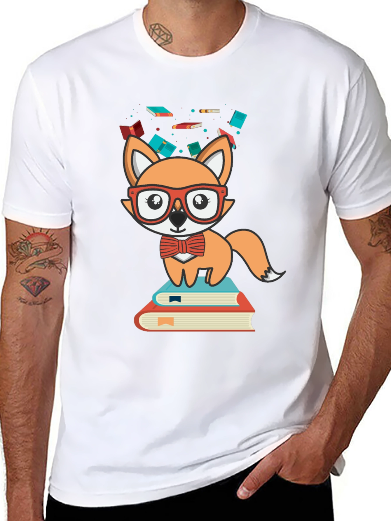 Black Fox Reader Graphic Tee - Cute Bookworm Shirt view 8