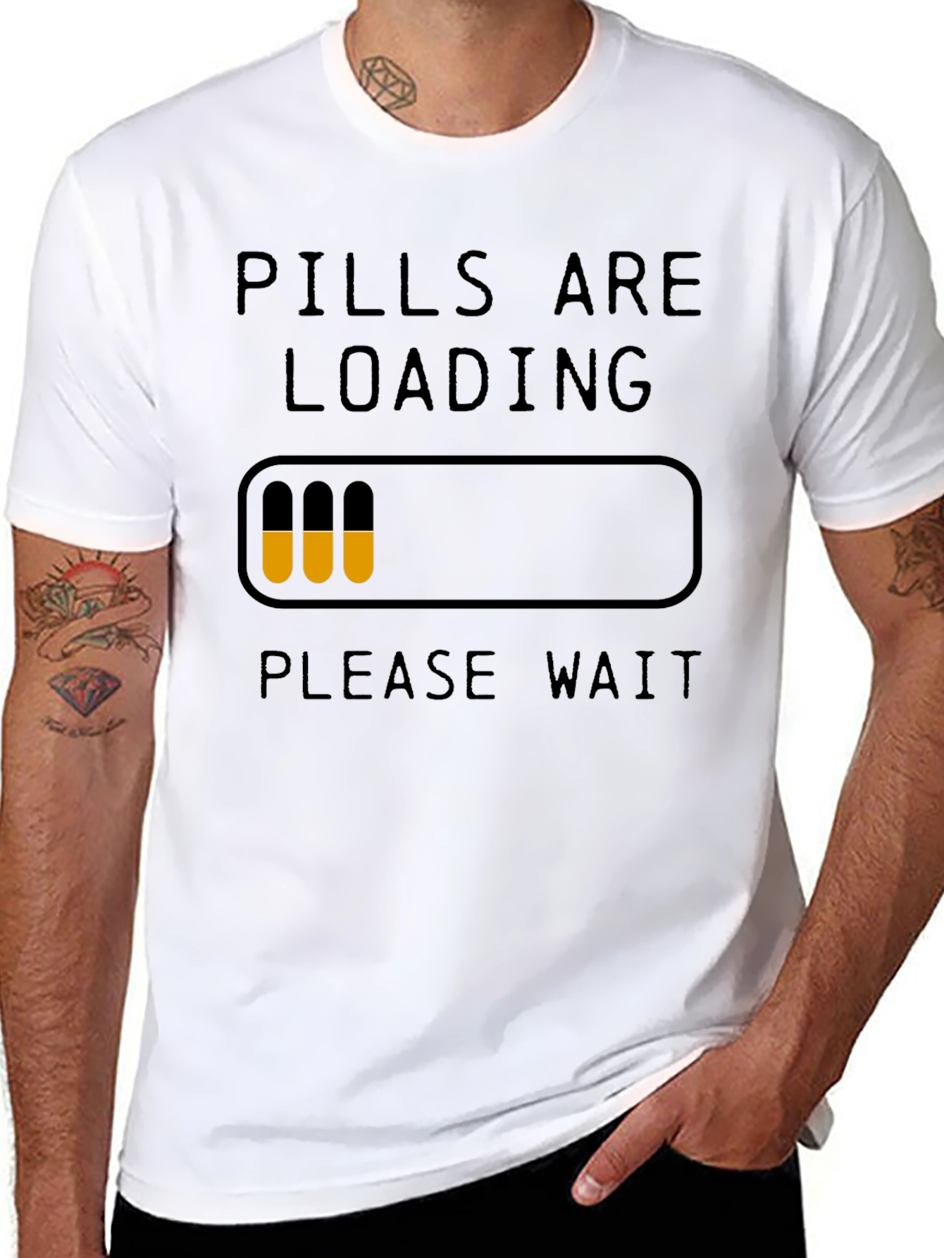 Black Pills Are Loading Funny Graphic T-Shirt view 8