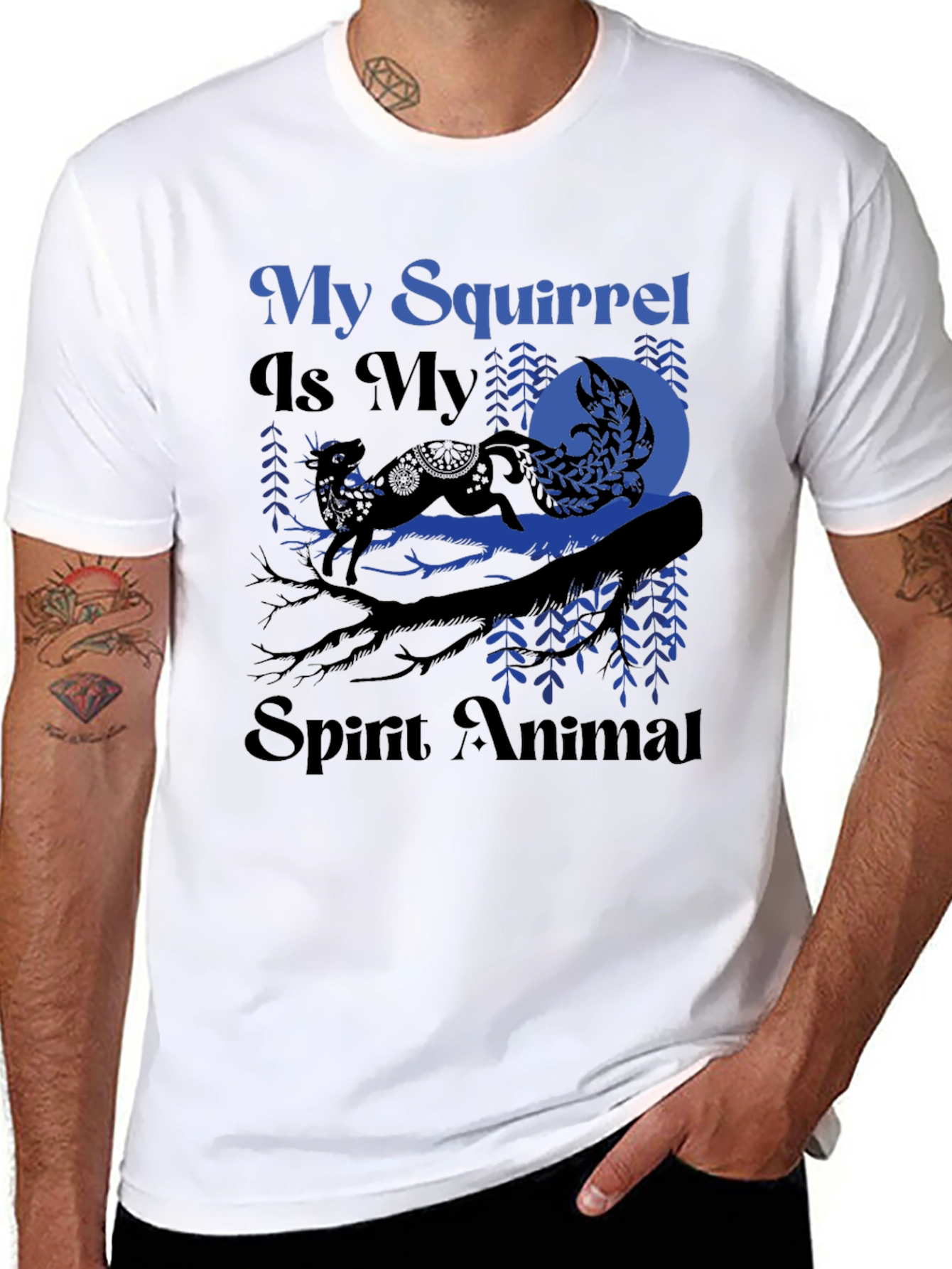 Black My Squirrel Is My Spirit Animal T-Shirt view 8