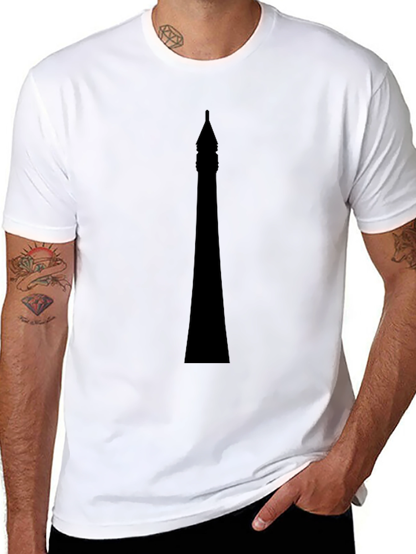 Black Black Tower Graphic Tee view 8