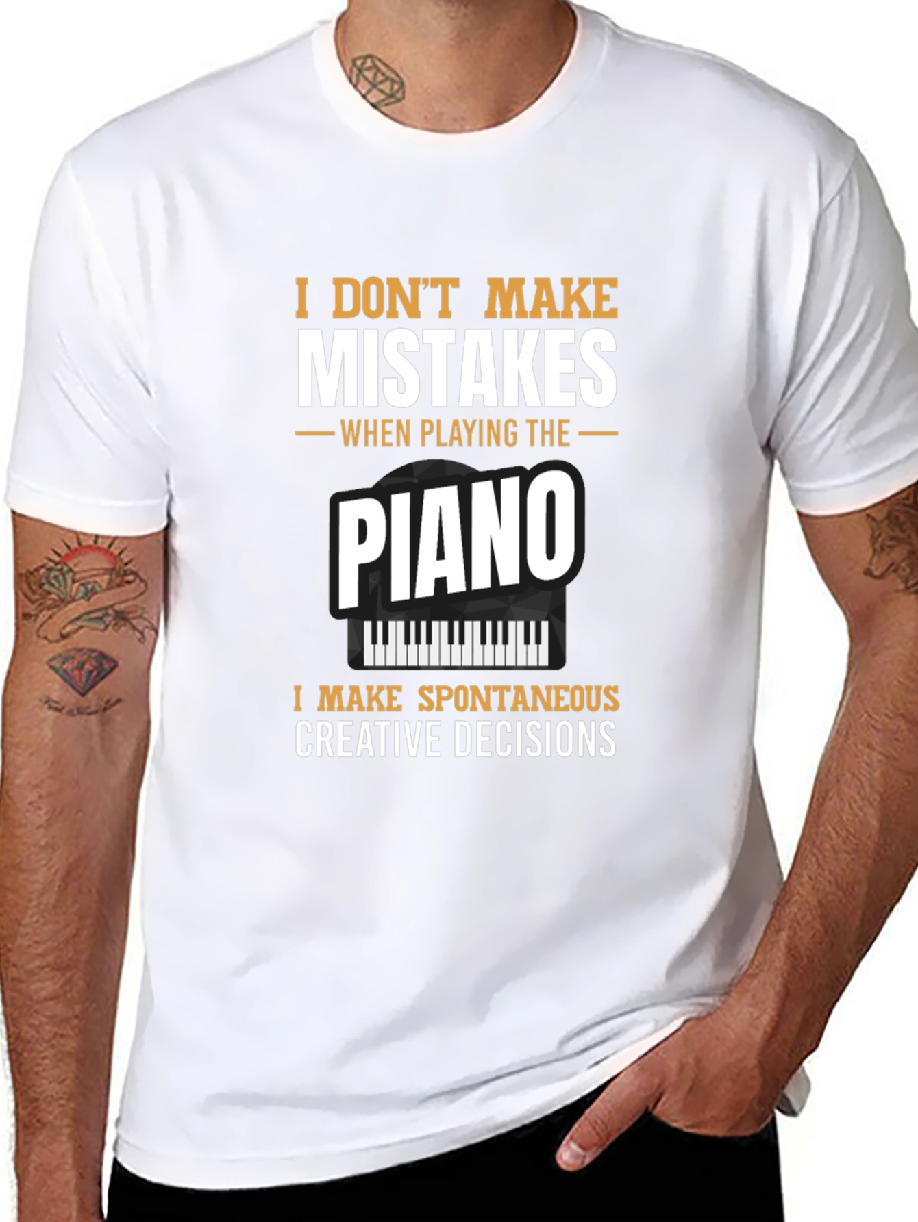 Black Piano Player T-Shirt: I Don't Make Mistakes view 8