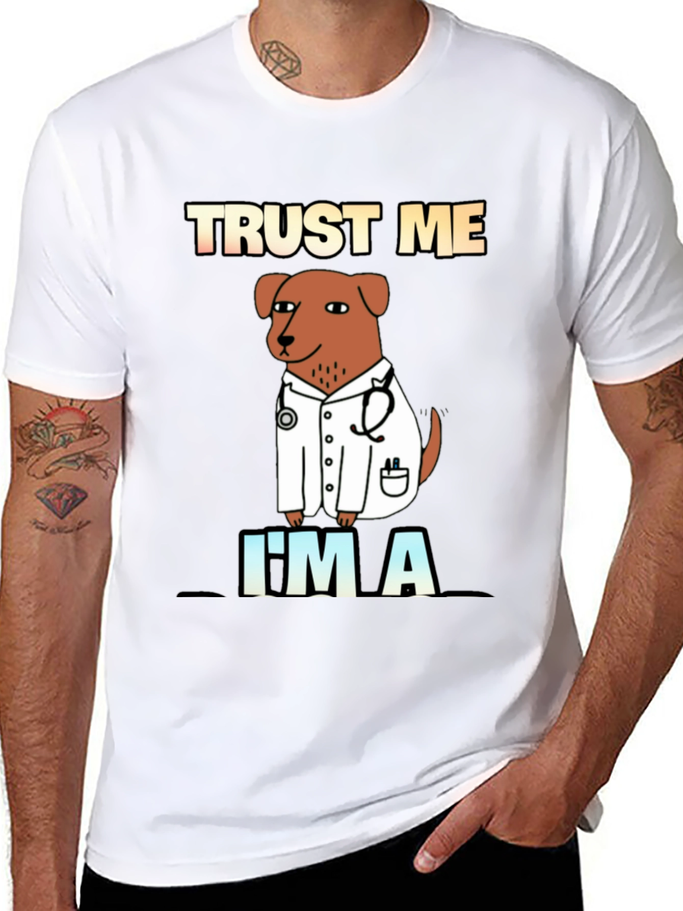 Black Trust Me I'm A Doctor Dog T-Shirt view 8