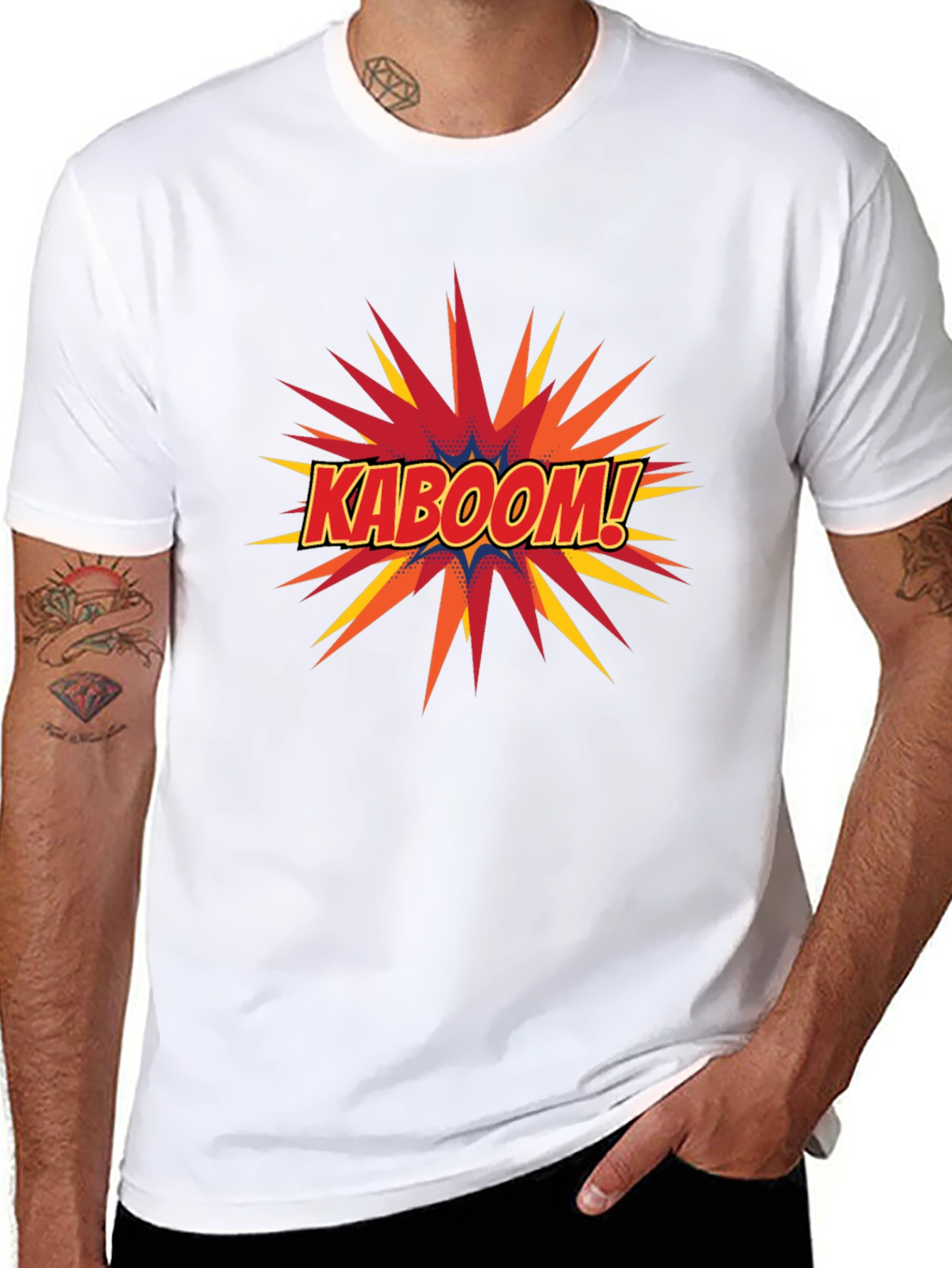 Black Kaboom! Graphic Print T-Shirt - Black view 8