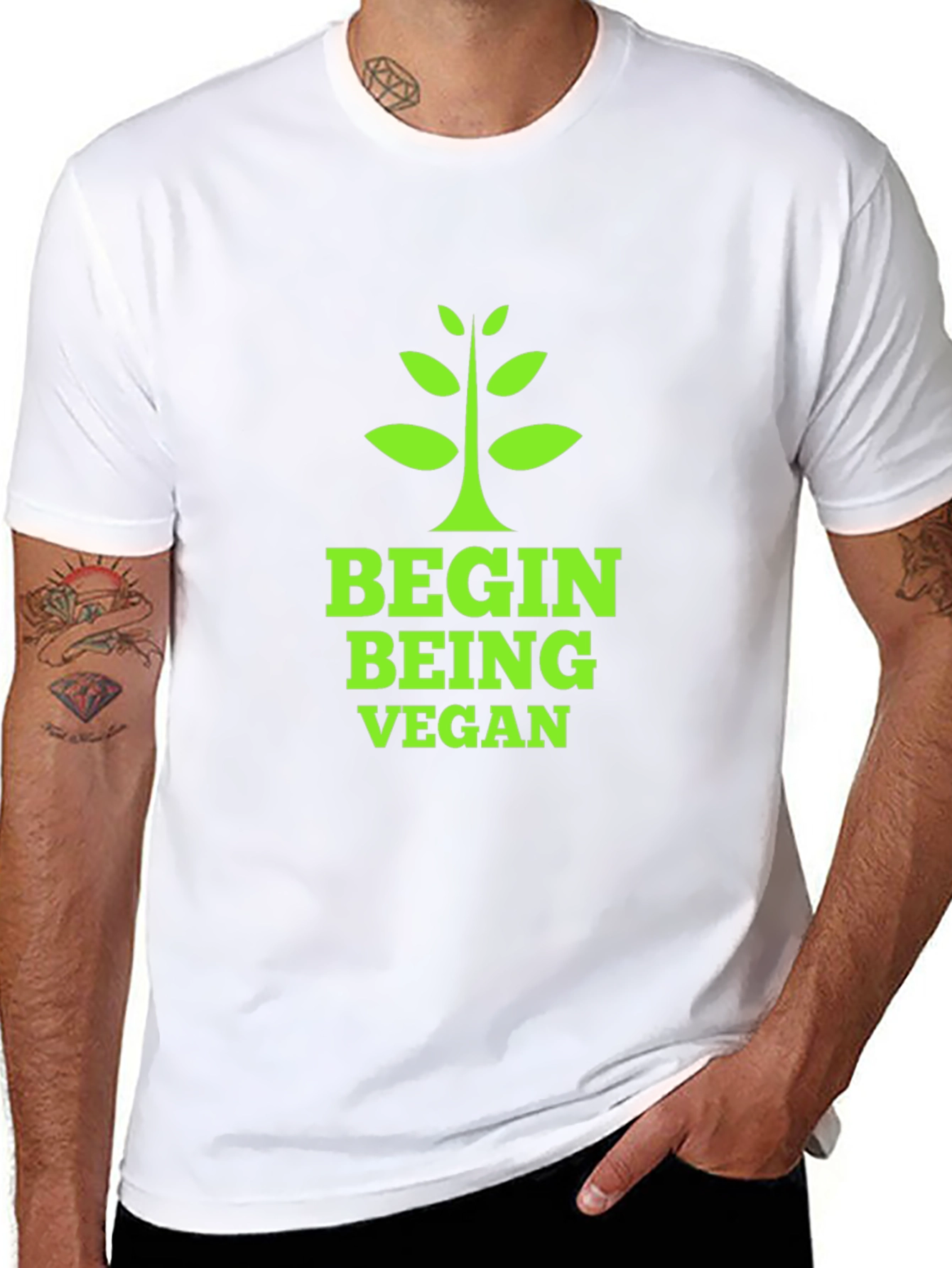 Black Begin Being Vegan T-Shirt view 8