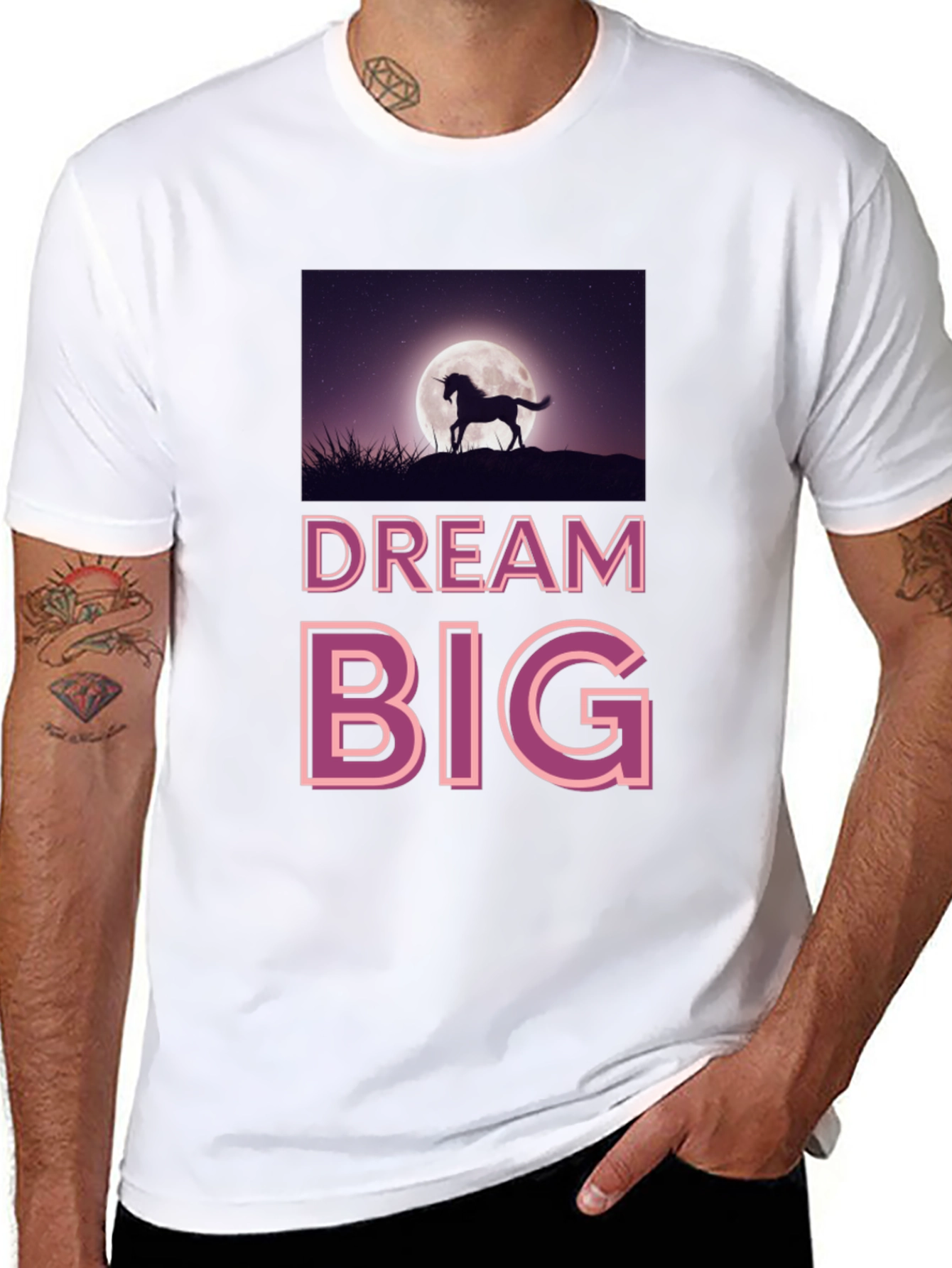 Black Dream Big Graphic Tee - Black Cotton Shirt view 8