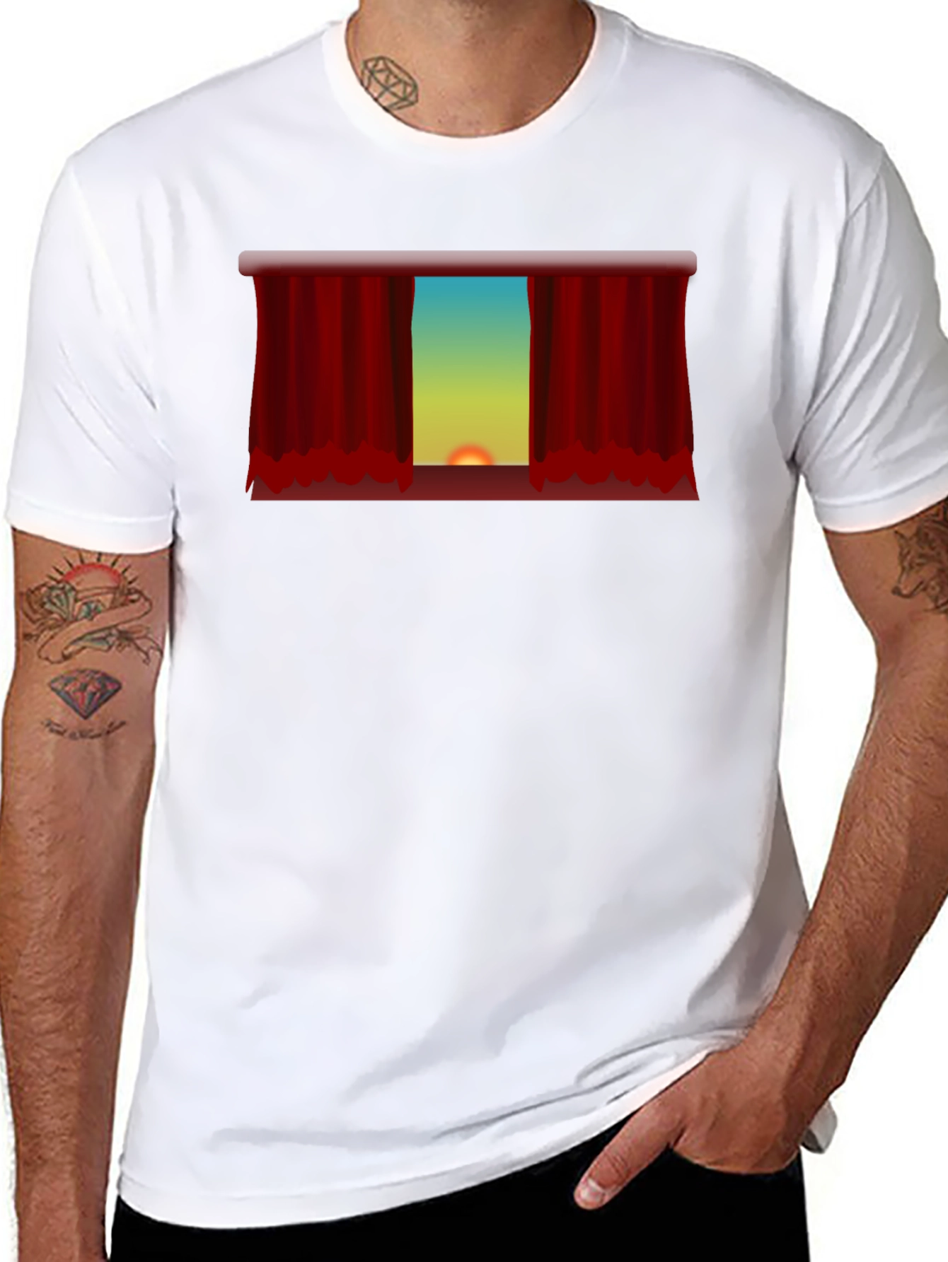 Black Sunset Theater Curtain Graphic Tee - Unisex view 8