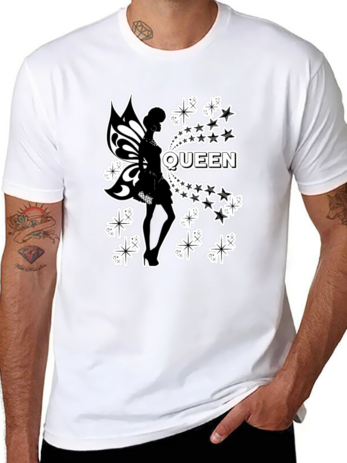 Black Queen Fairy Graphic Black T-Shirt view 8