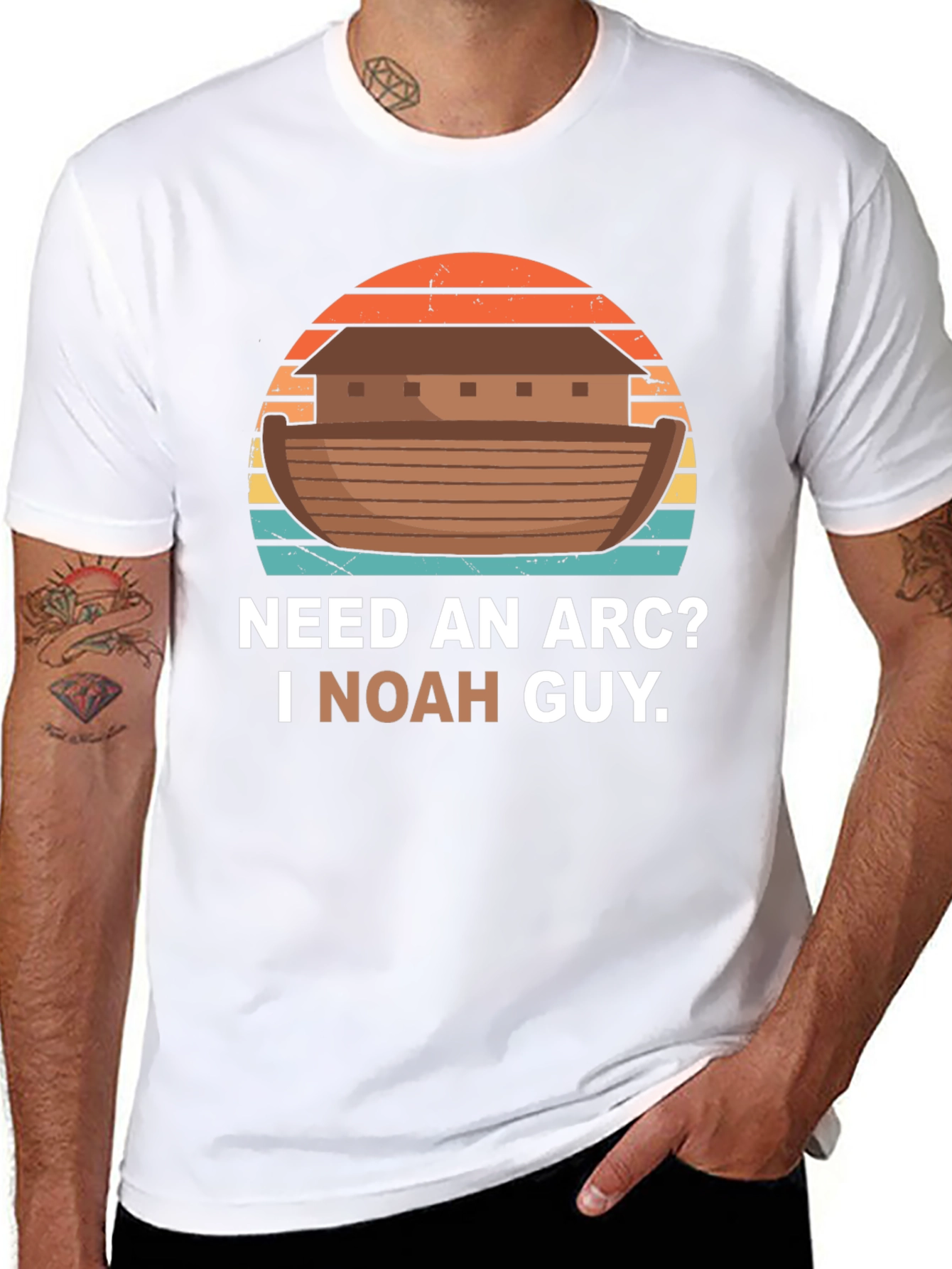 Black Need An Arc? I Noah Guy T-Shirt view 8