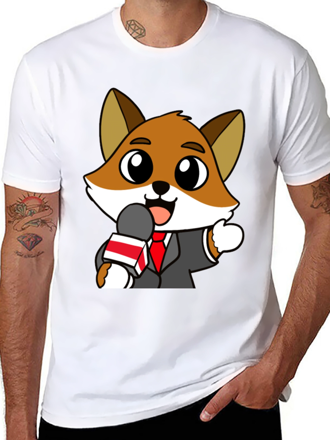 Black Fox News Reporter Graphic Tee view 8