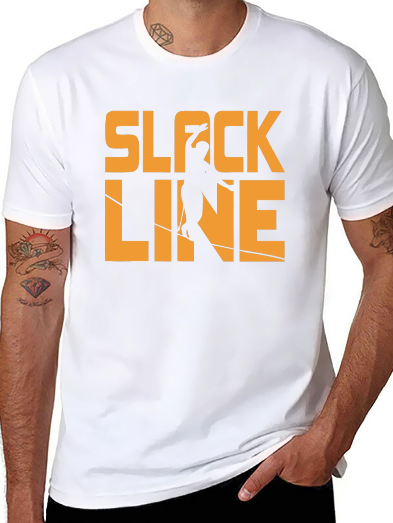 Black Slackline T-Shirt: Balance & Style view 8