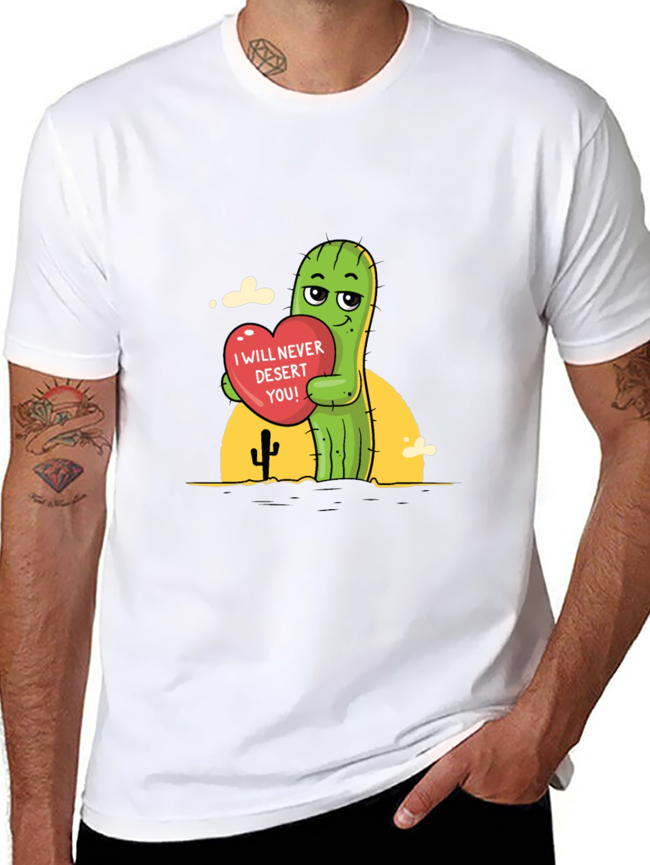 Black Cactus Love T-Shirt - 'I Will Never Desert You!' view 8