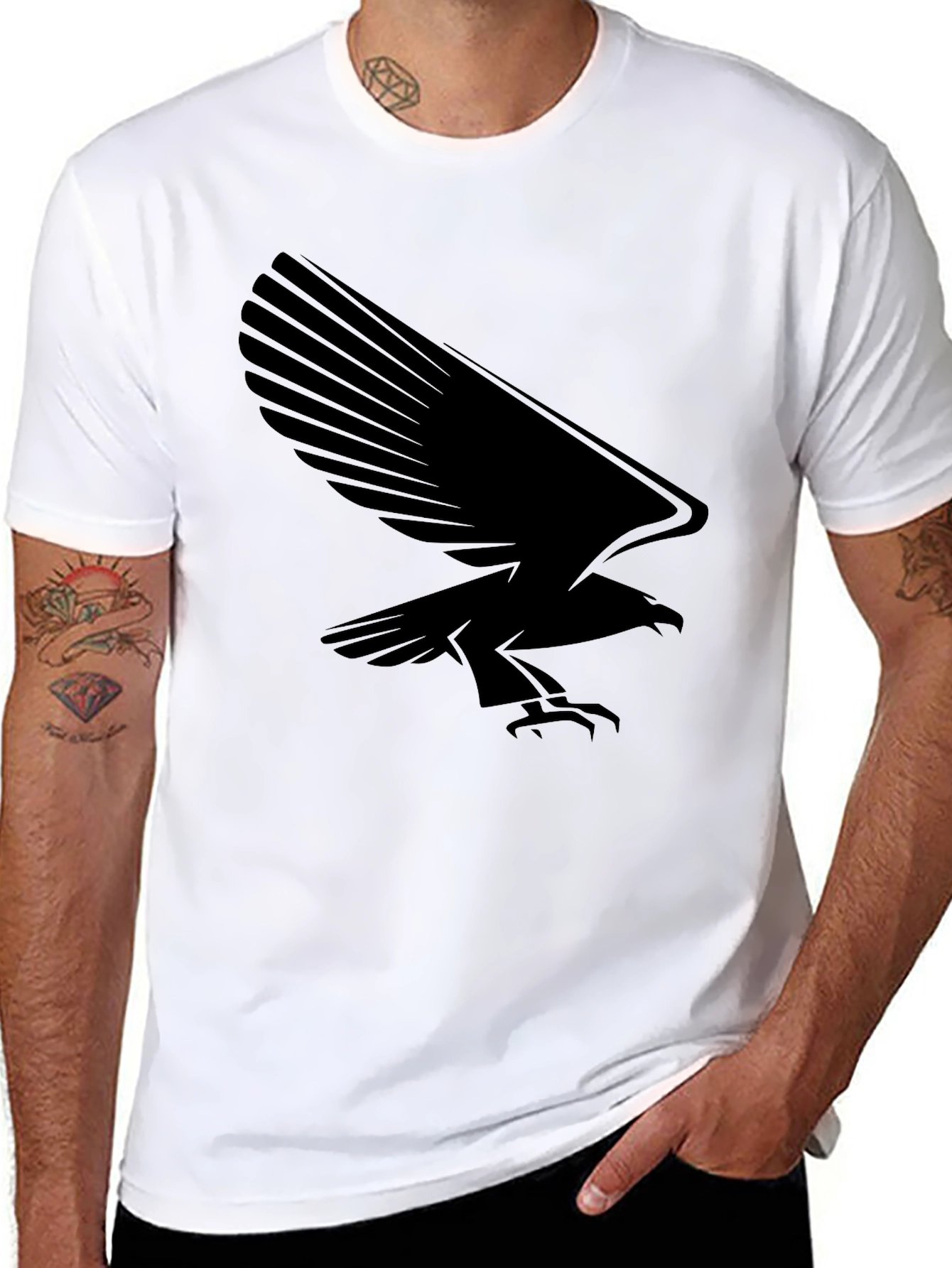 Black Bold Black Eagle Graphic Tee - Stylish Menswear view 8