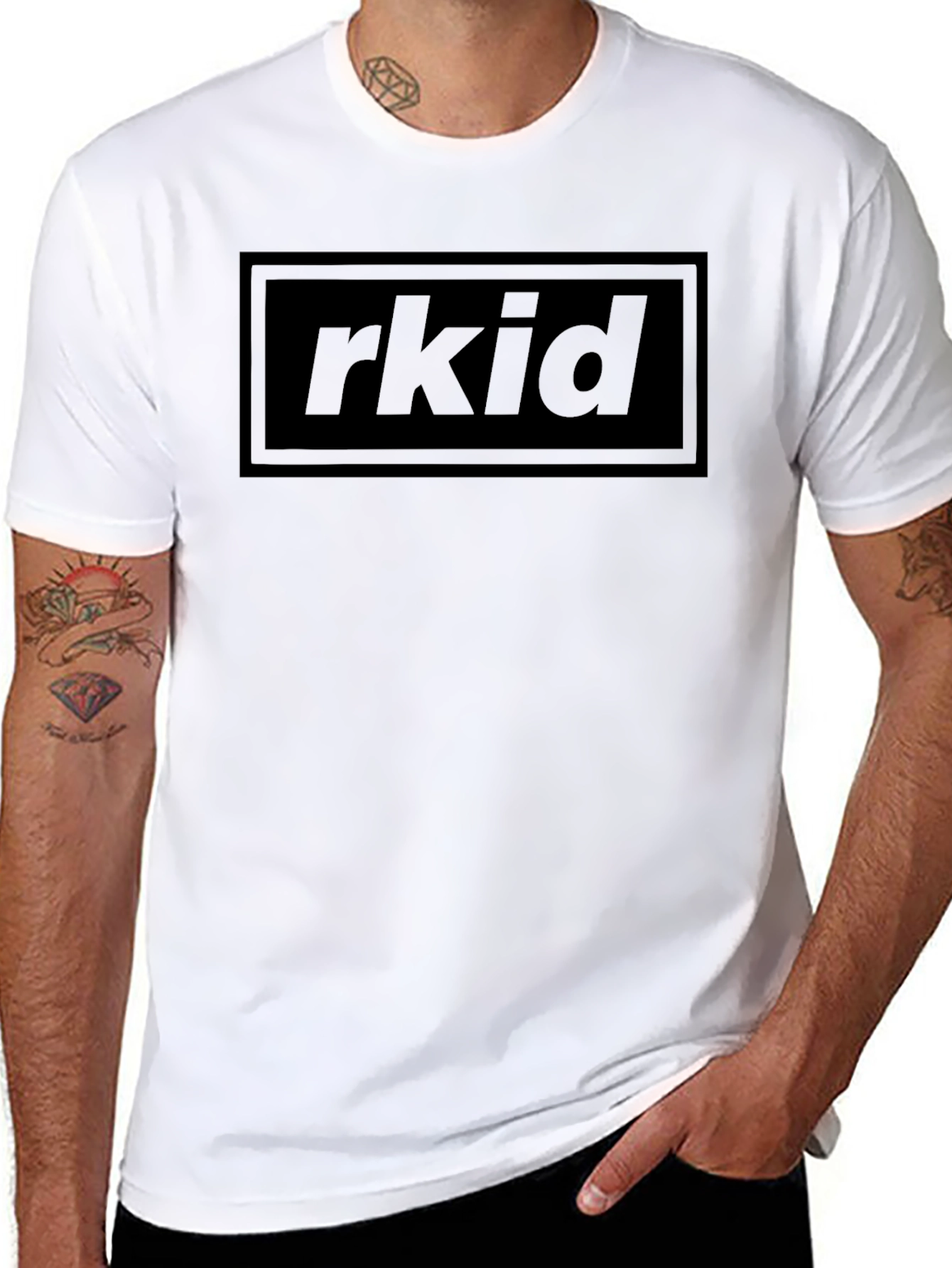 Black RKID Graphic Tee - Classic Black Crew Neck T-Shirt view 8