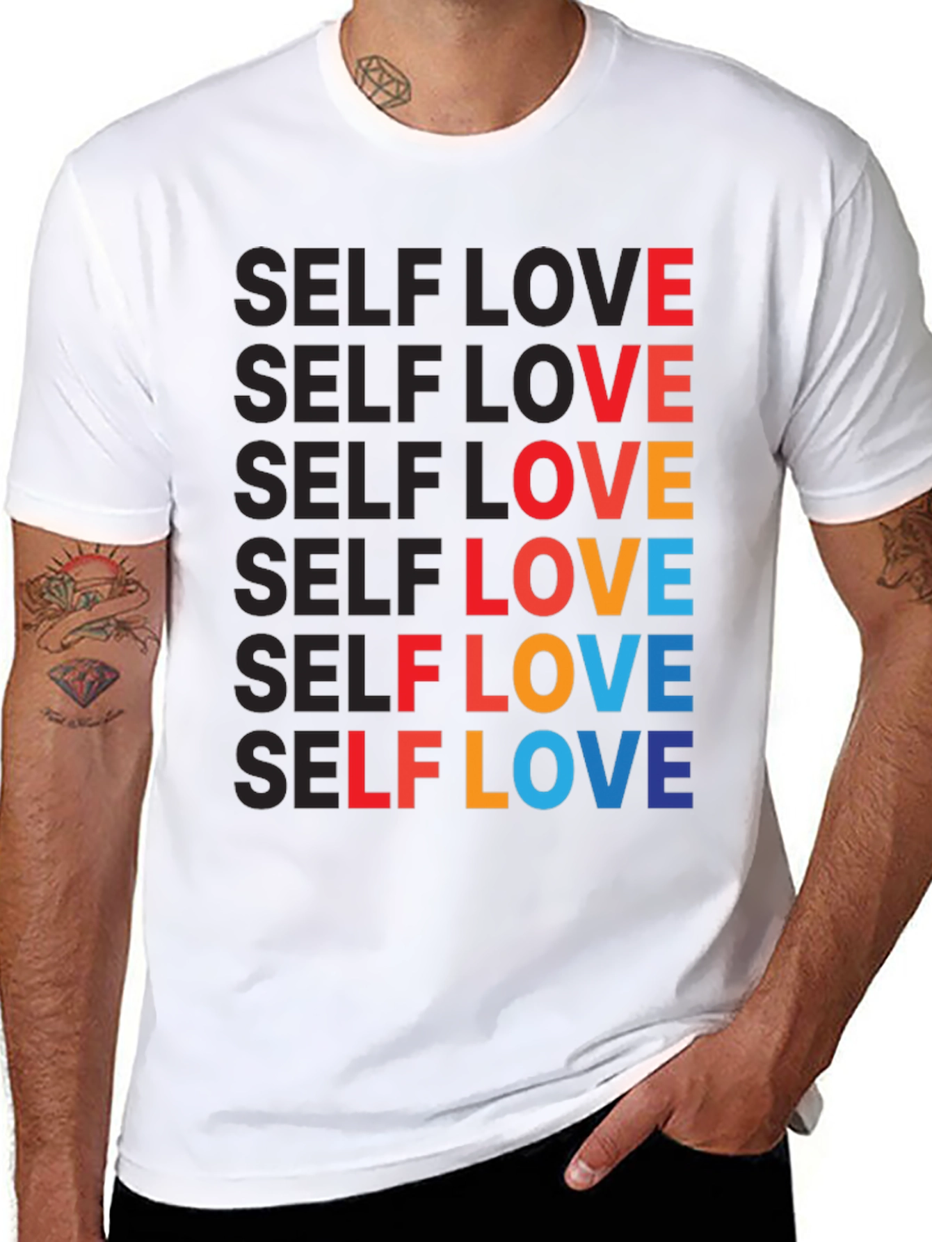 Black Self Love Graphic Tee - Bold & Colorful view 8